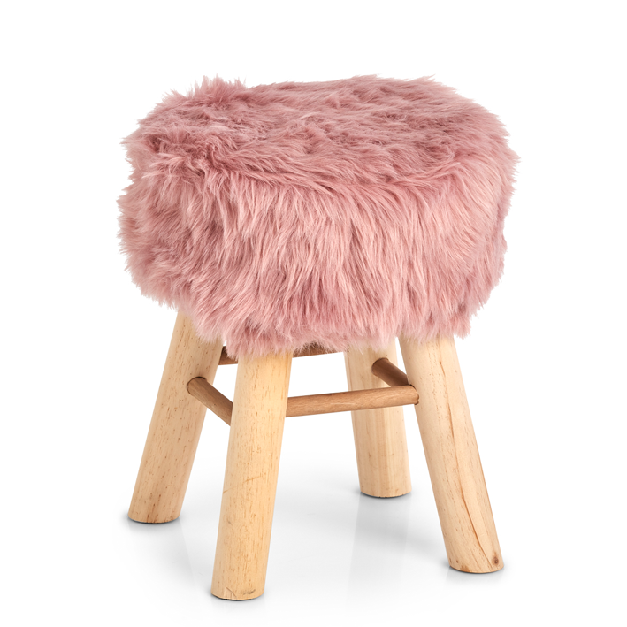 Sitzhocker Zottel Plüsch rosa Sitzhocker Zottel Plüsch rosa