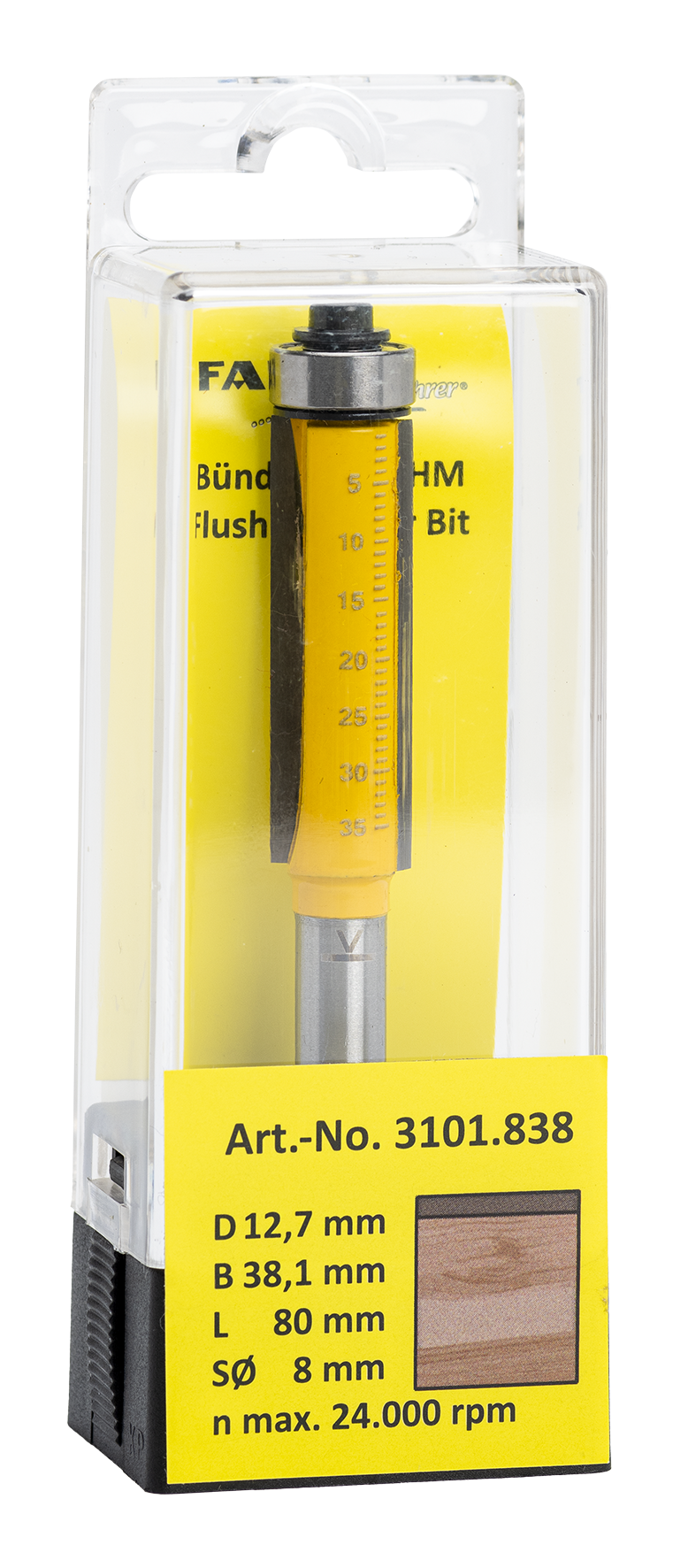 Bündigfräser ø12.7 L38.1 S8