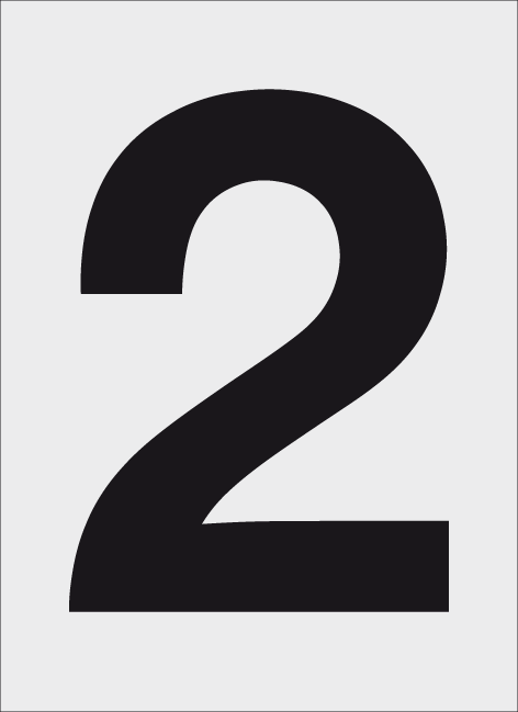 Schild Zahl 2
