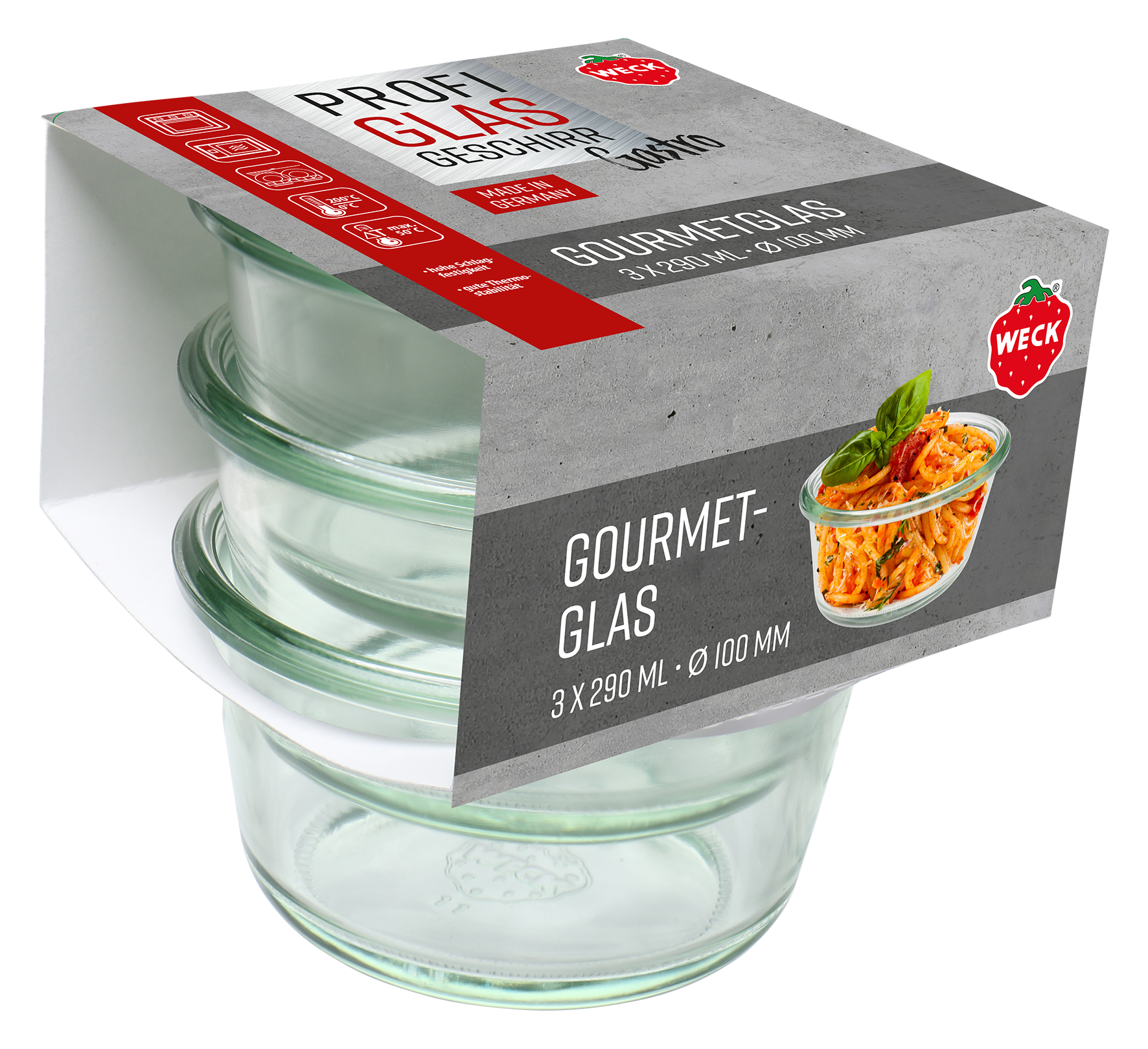 Gourmetgläser 3x290ml