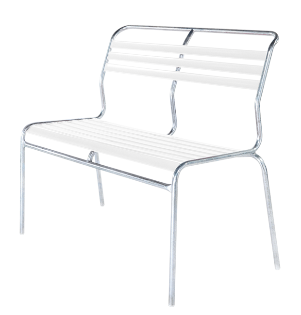 Bank Lätli o.Arml. 2er weiss