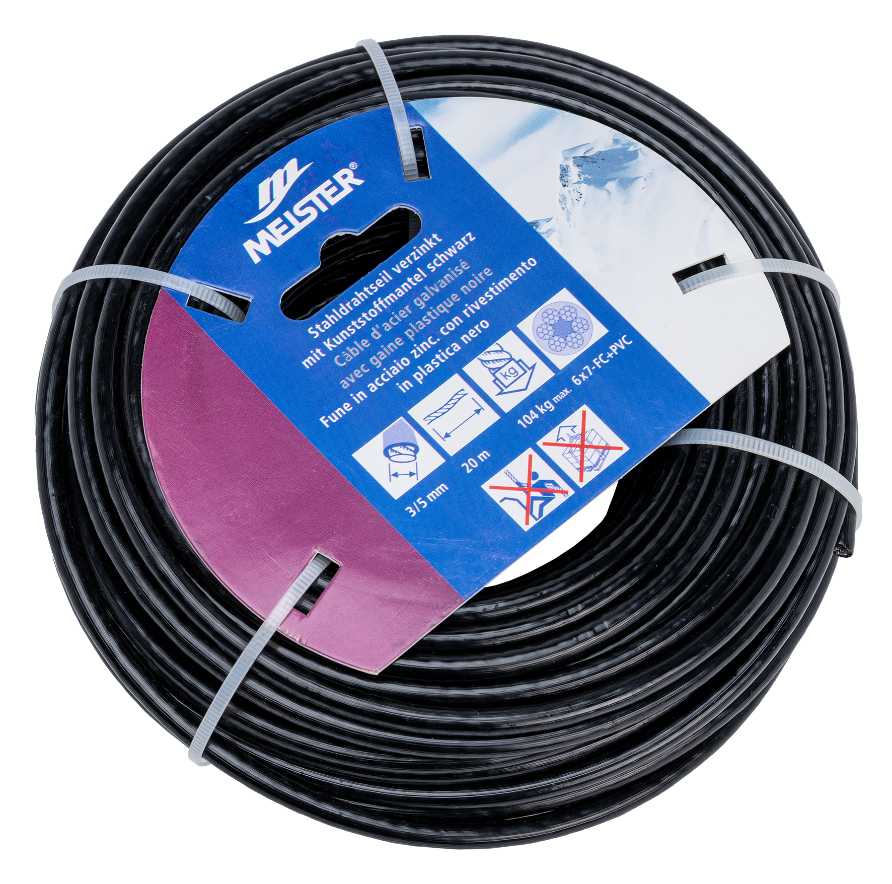 StDraSeil ø3 6x7-FC 20m PVC sw StDraSeil ø3 6x7-FC 20m PVC sw
