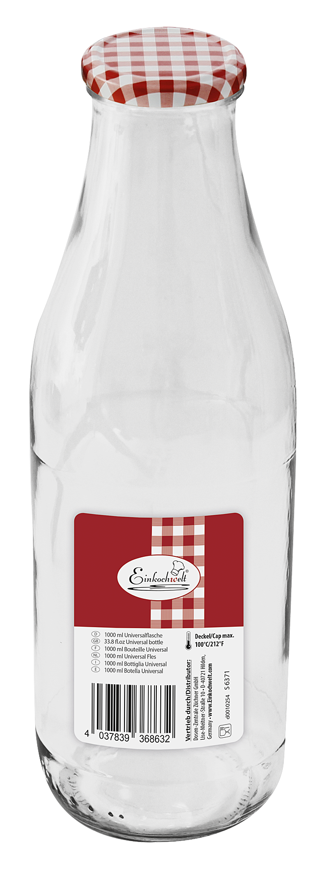 Glasflasche Versch.karr.1000ml