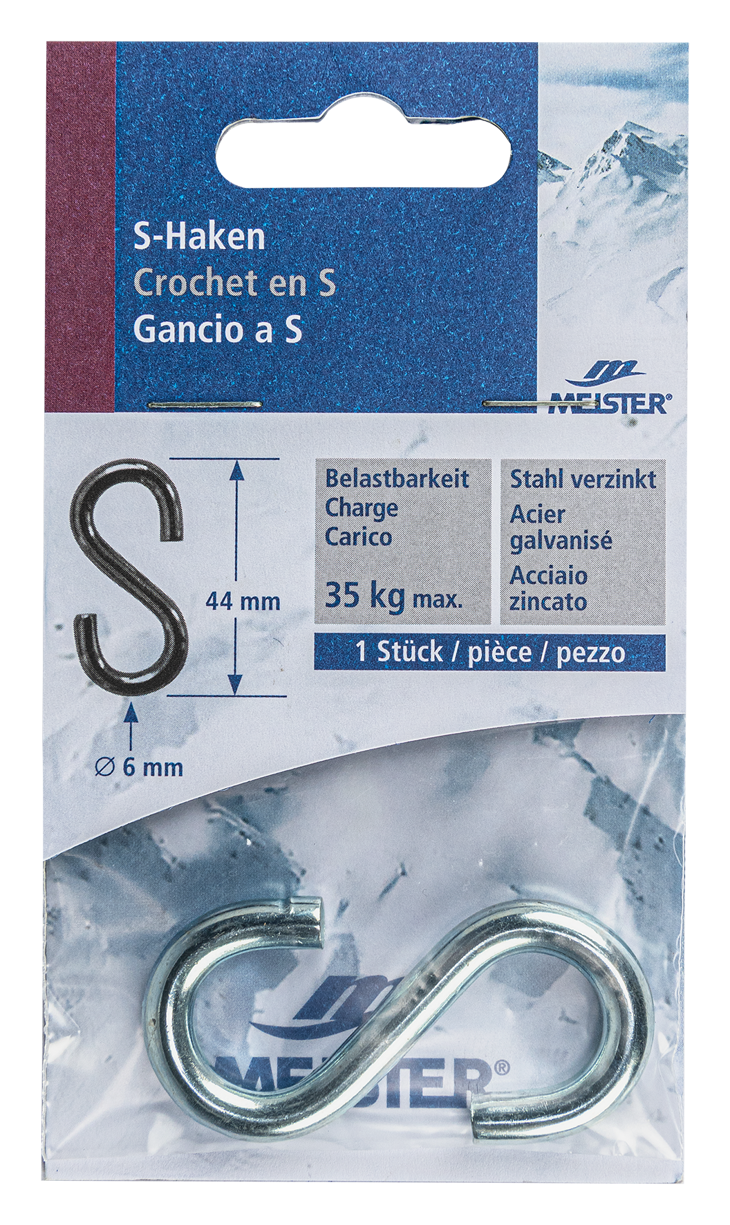 S-Haken ø6mm 44mm