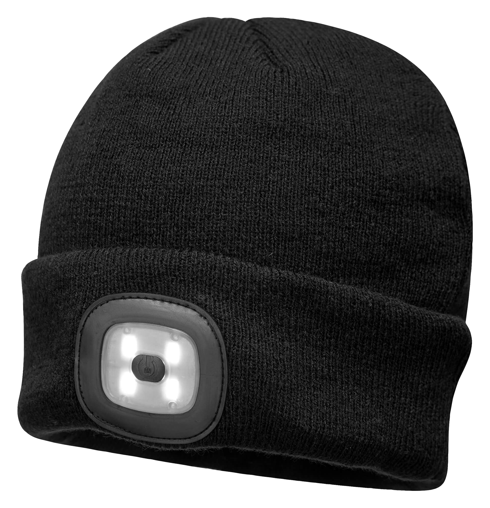 LED-Wollmütze schwarz USB