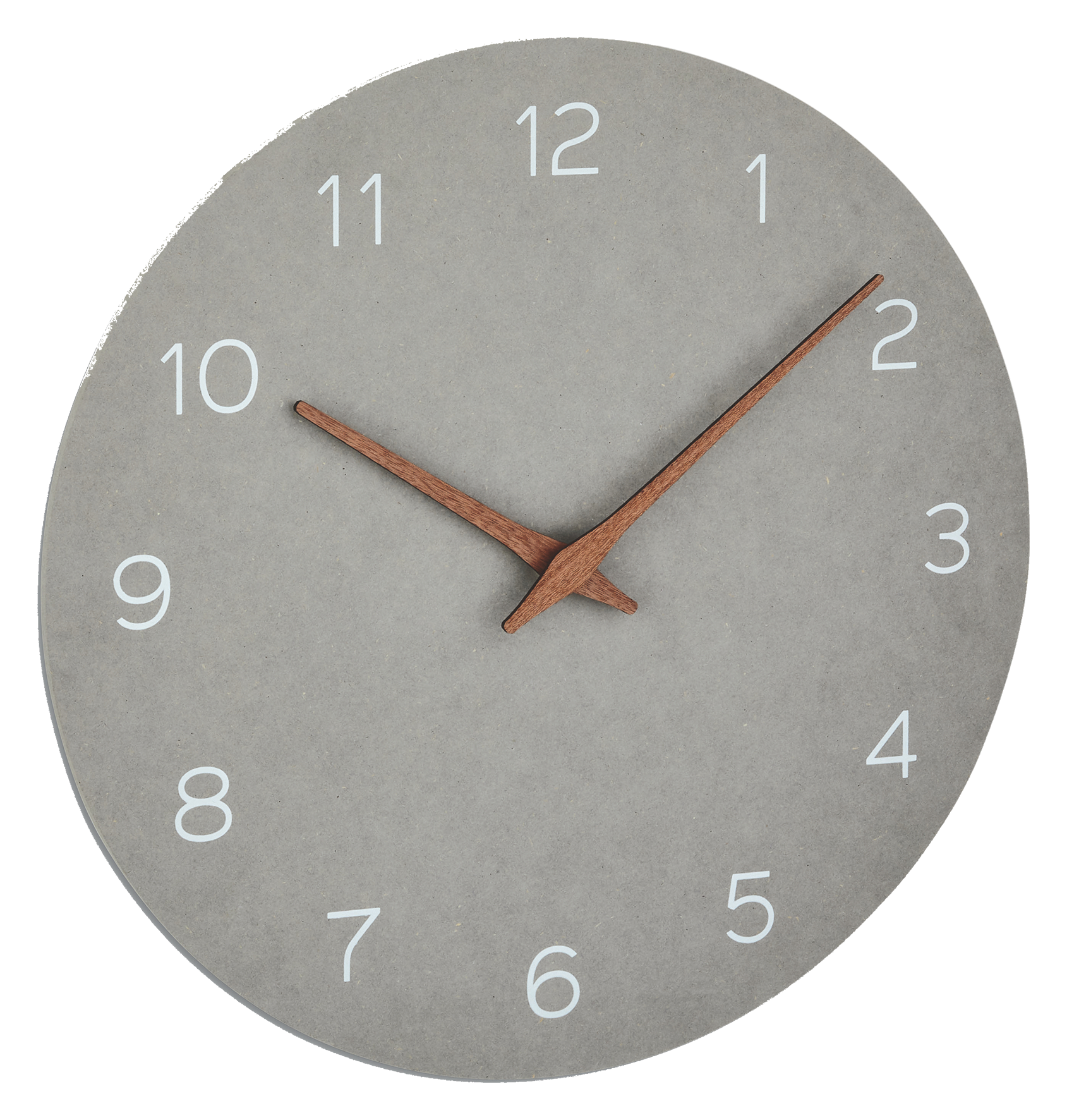 Wanduhr m.Holzzeiger betongrau