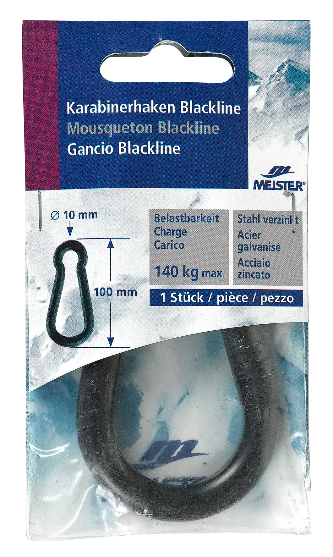 Karabinerhak Blackline10x100