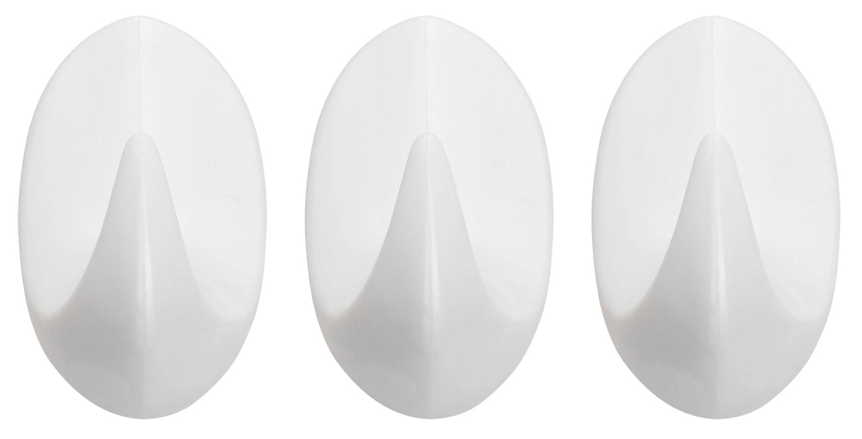 Haken oval 3Stück weiss