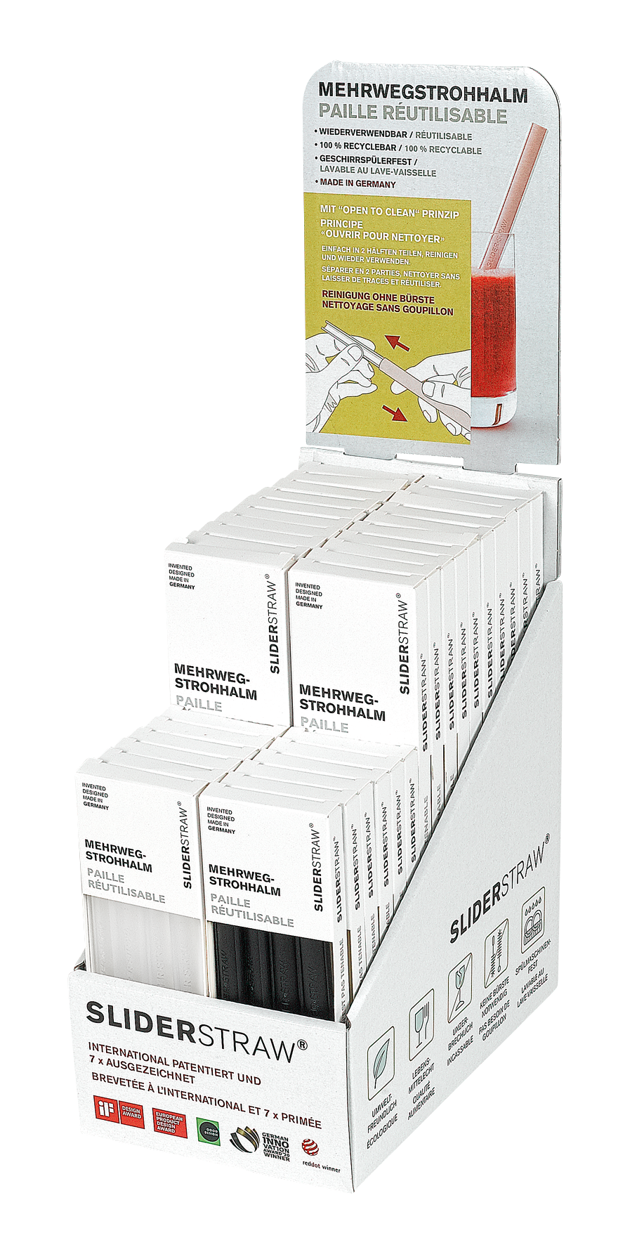 Trinkhalme schwarz 32Set