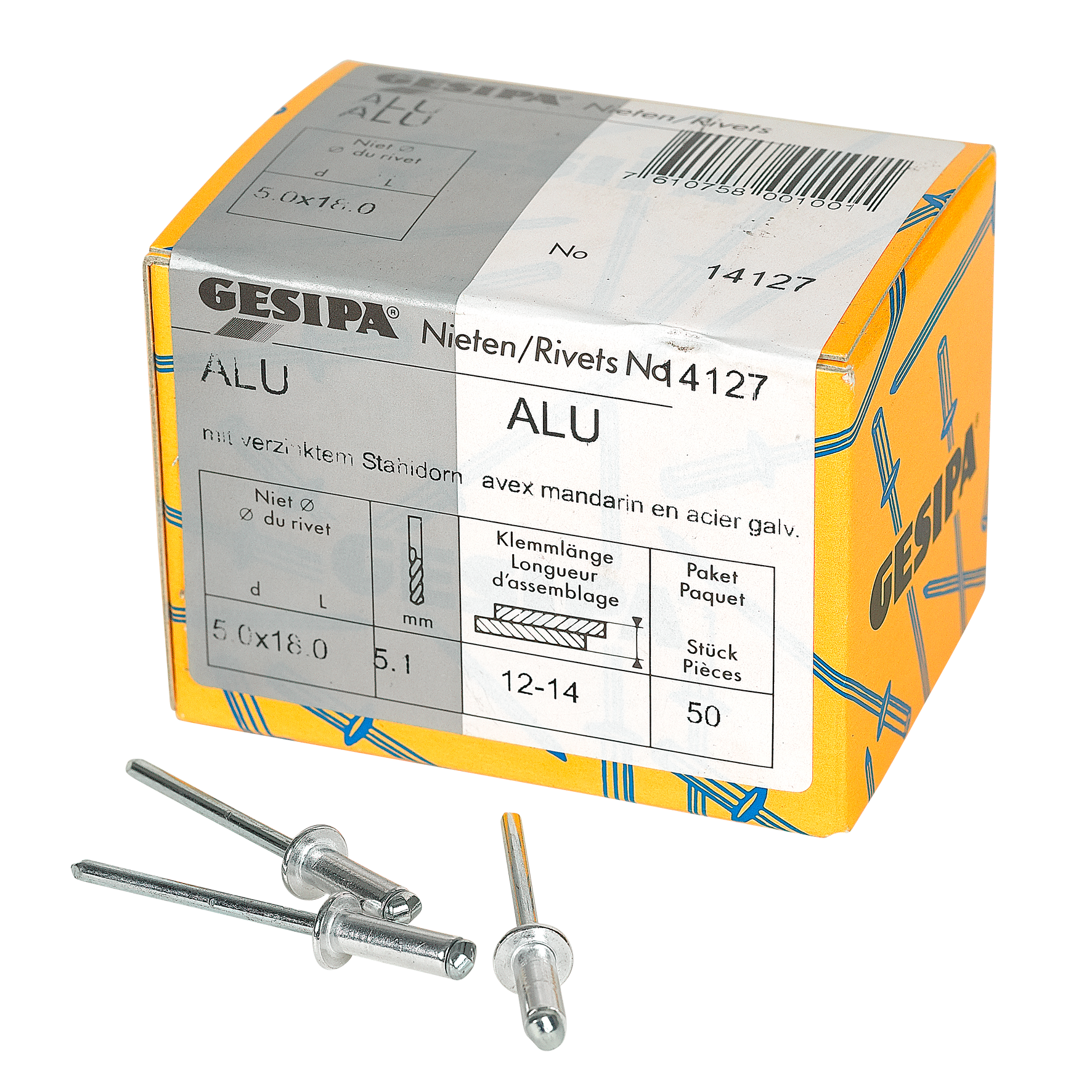 Blindnieten 5.0x18 Alu 50 Stk