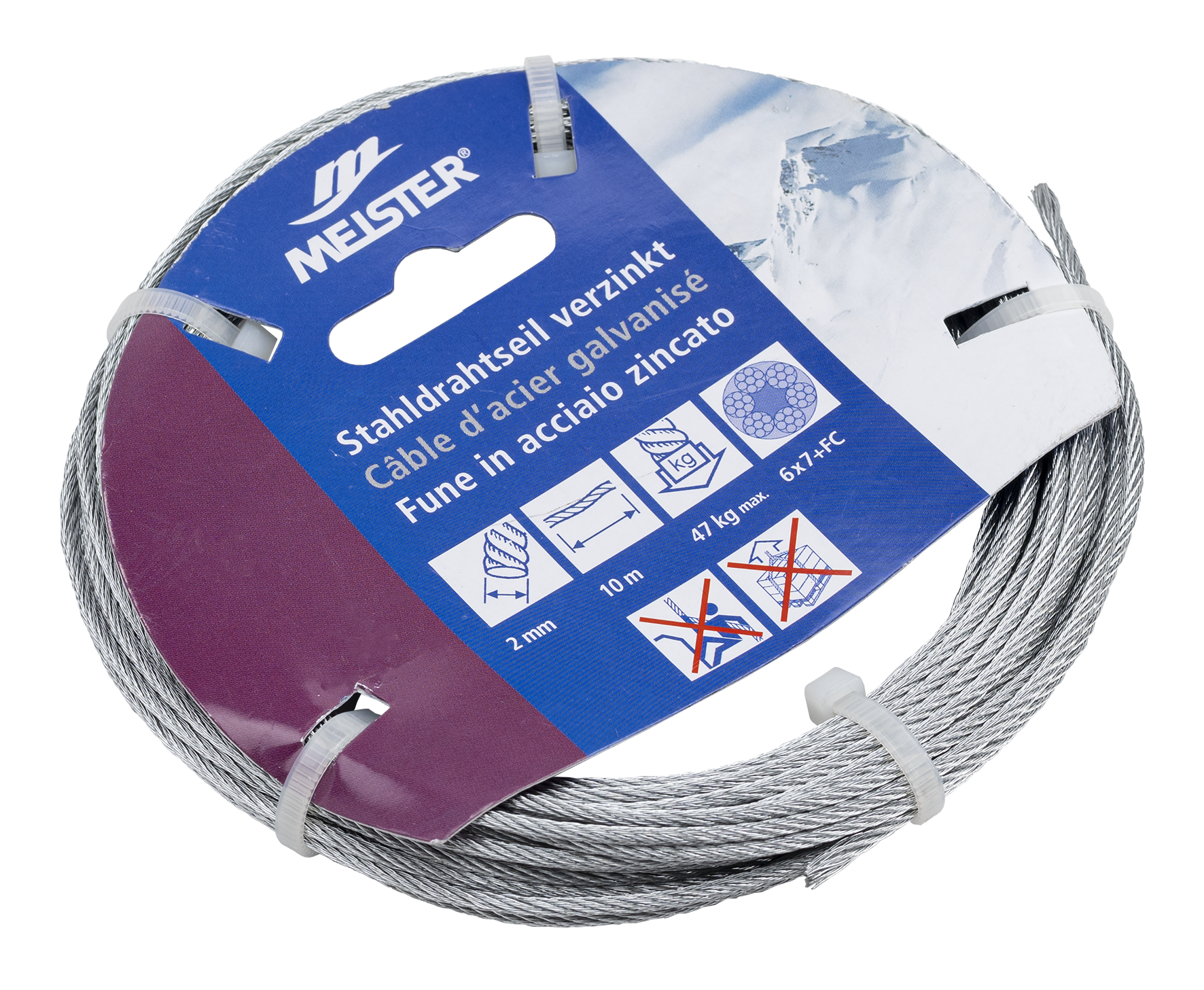 Drahtseil ø2mm 230 kg blank