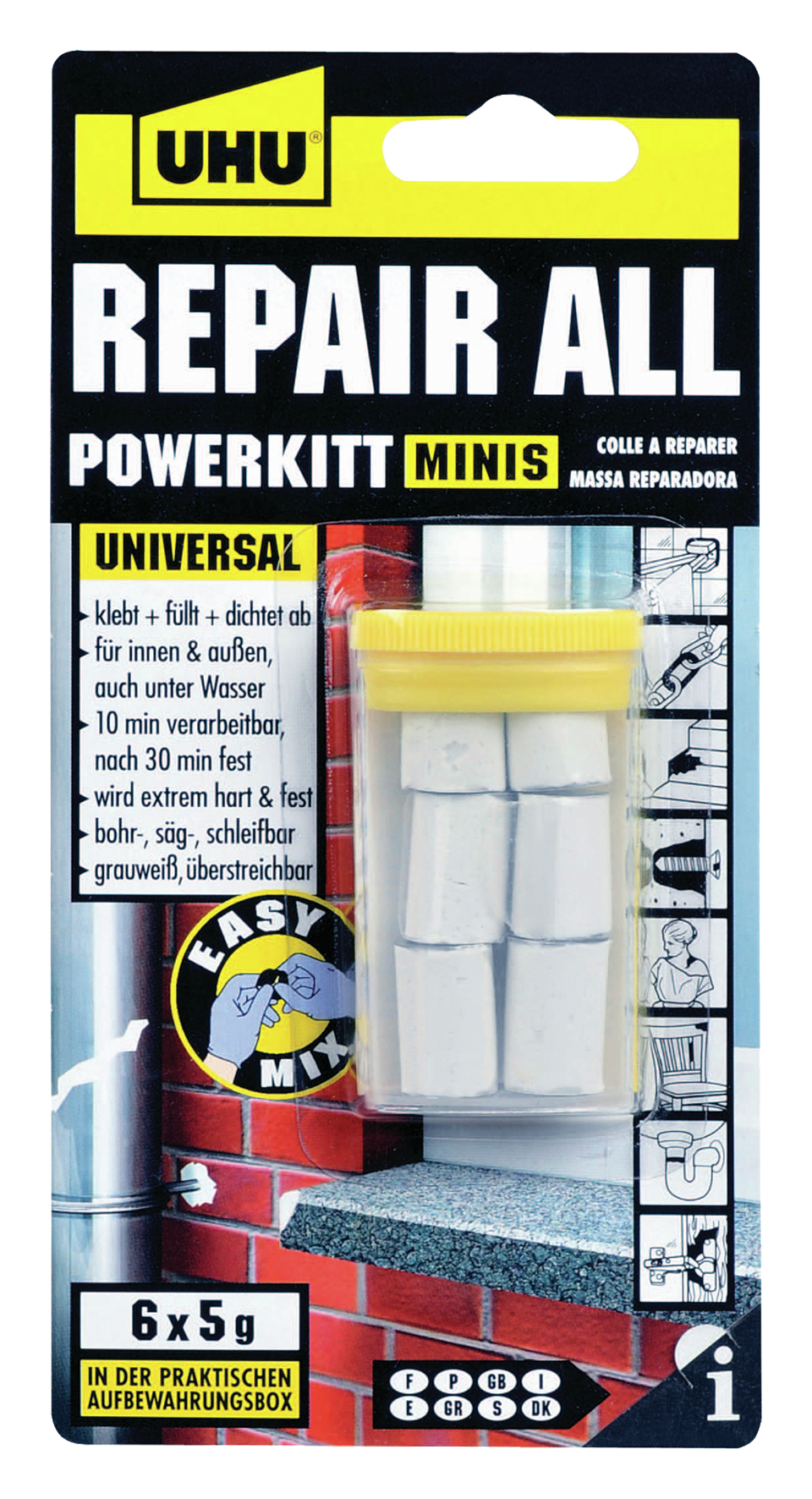 2K-masse Repair All Minis 6x5g 2K-masse Repair All Minis 6x5g