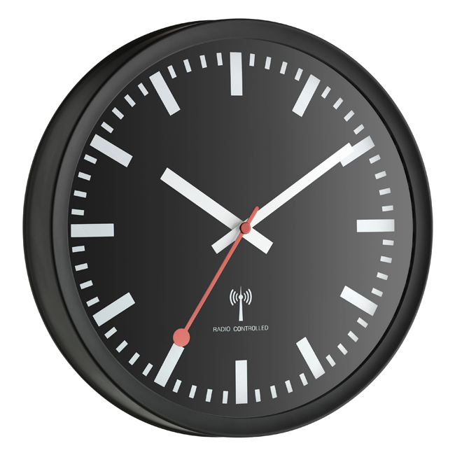Wanduhr Sweep schwarz ø25cm Wanduhr Sweep schwarz ø25cm