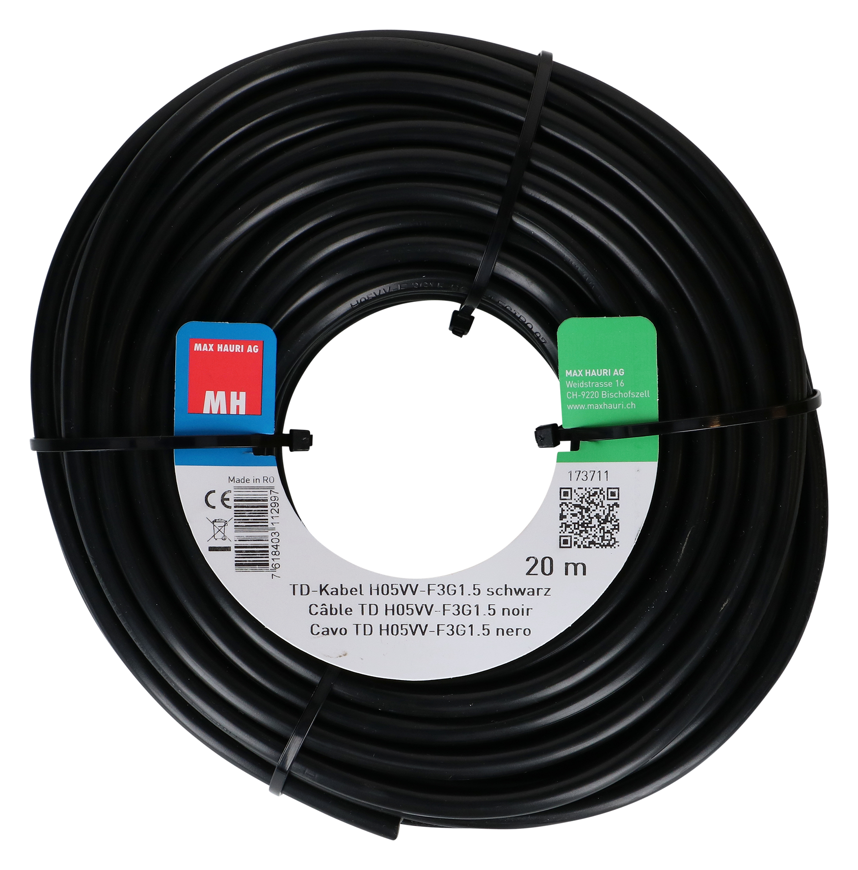 Kabel TD 3x1.5 mm² 20 m sw Kabel TD 3x1.5 mm² 20 m sw