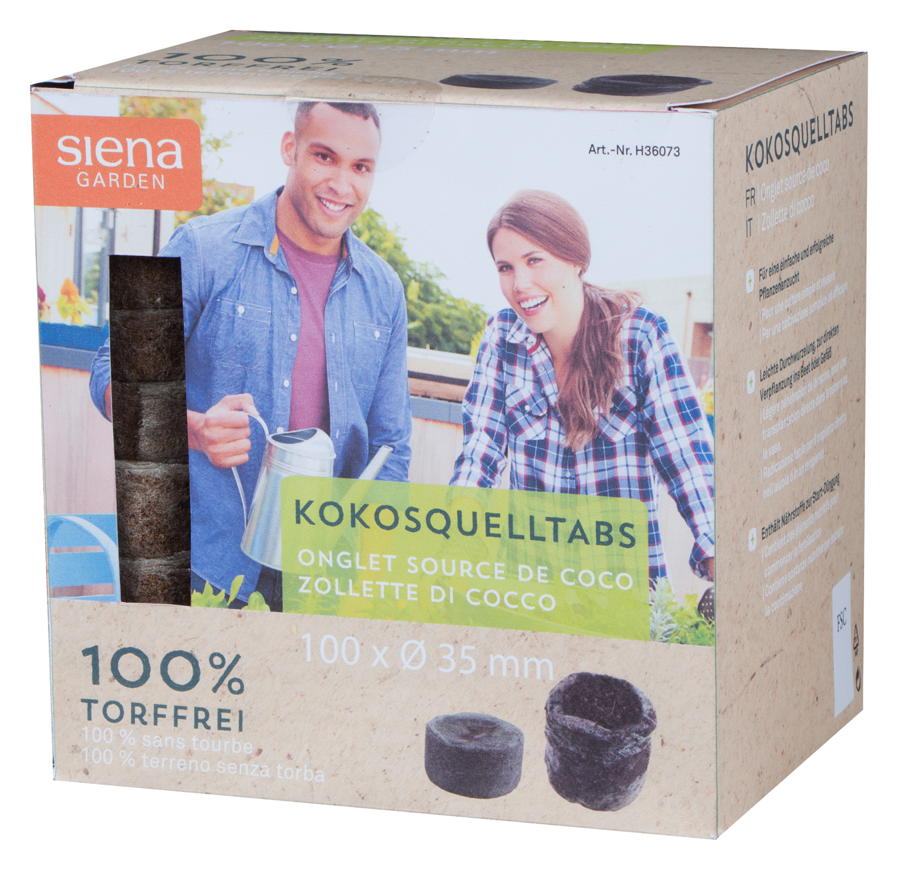 Kokosquelltabs ø 35 mm 100 Stk