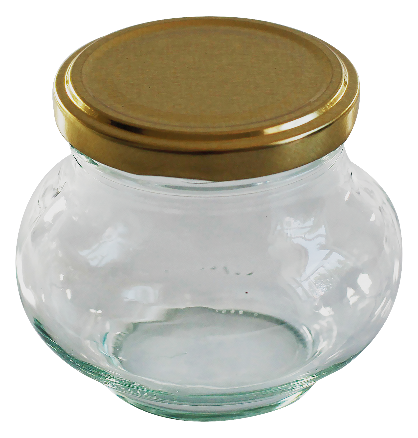 Glas mit Deckel gold 235ml