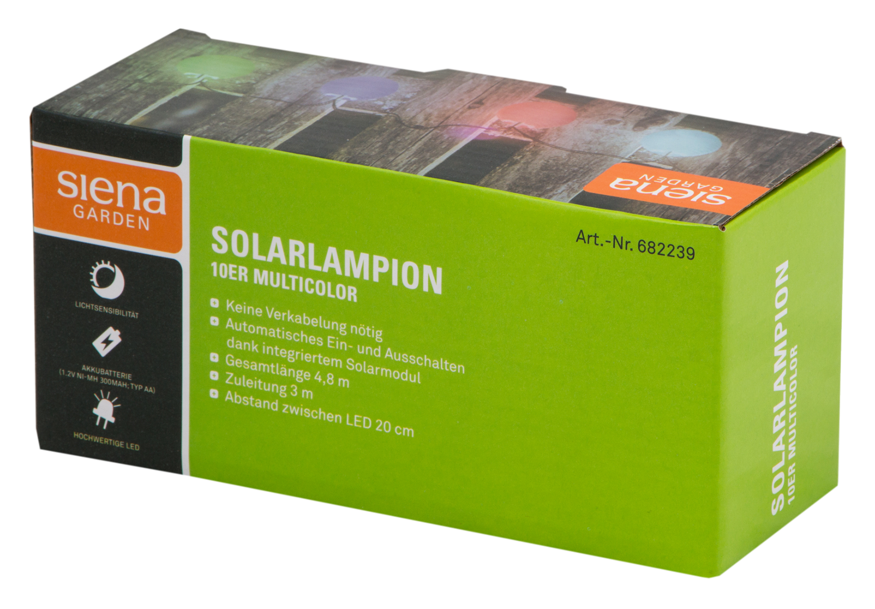 LED-Solarlichter 10 4.8 farbig