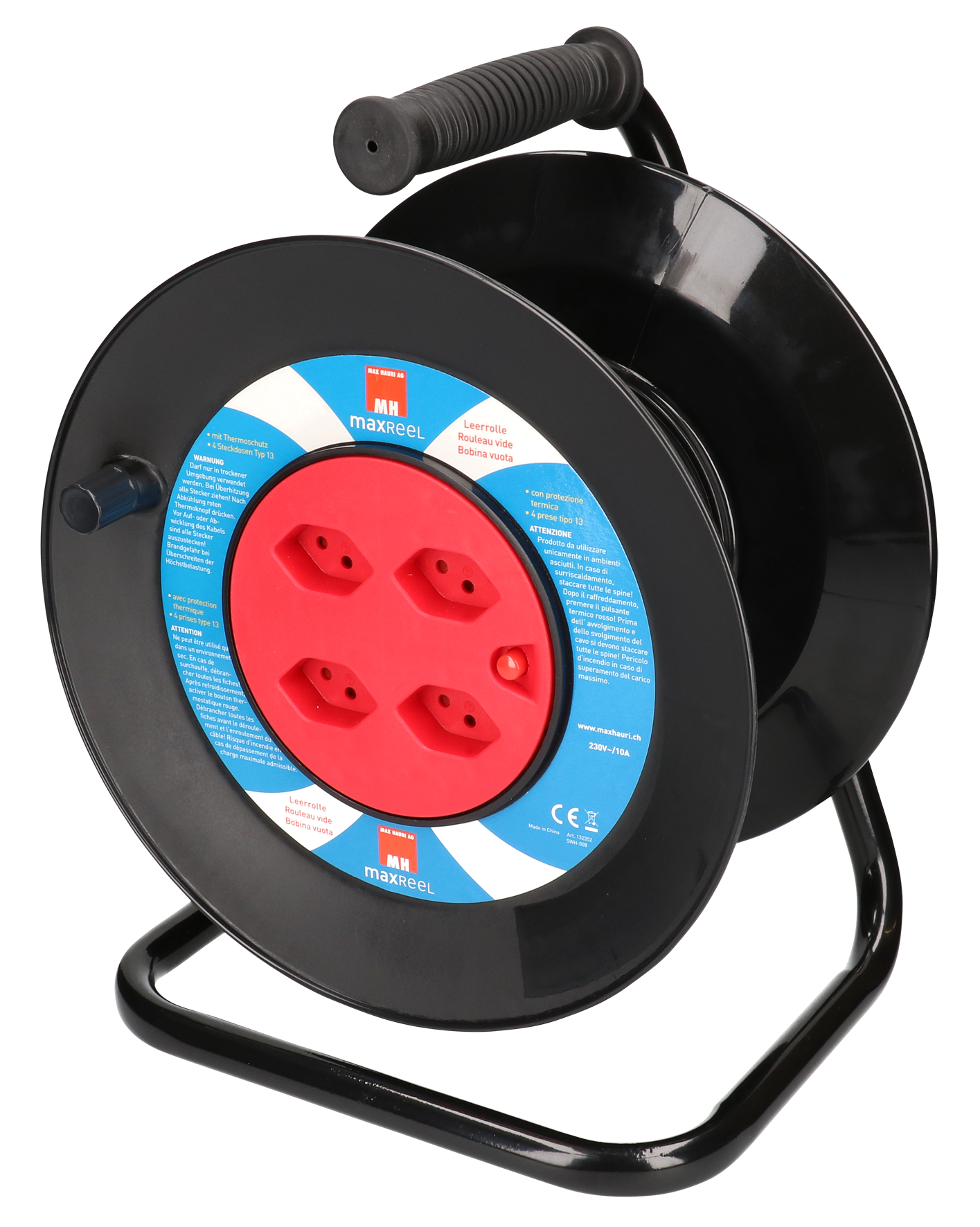 Kabelrolle 4xT13 leer rt sw