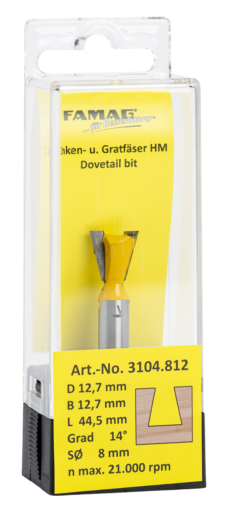 Gratfräser ø12.7 L12.7 S8 14°