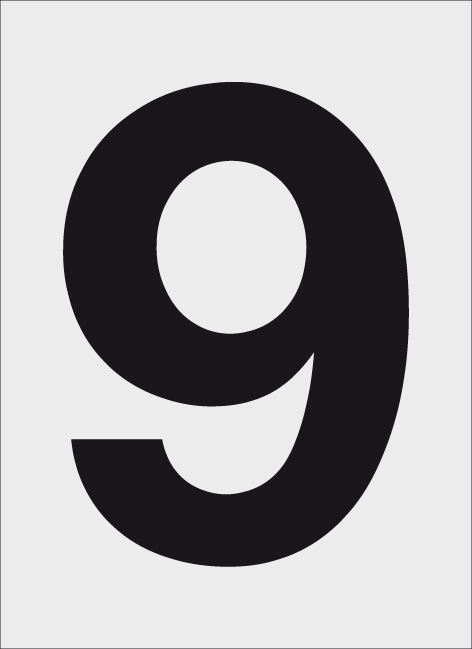 Schild Zahl 9