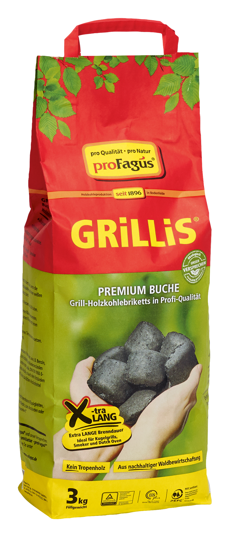 Holzkohlebrik. Grill 3 kg