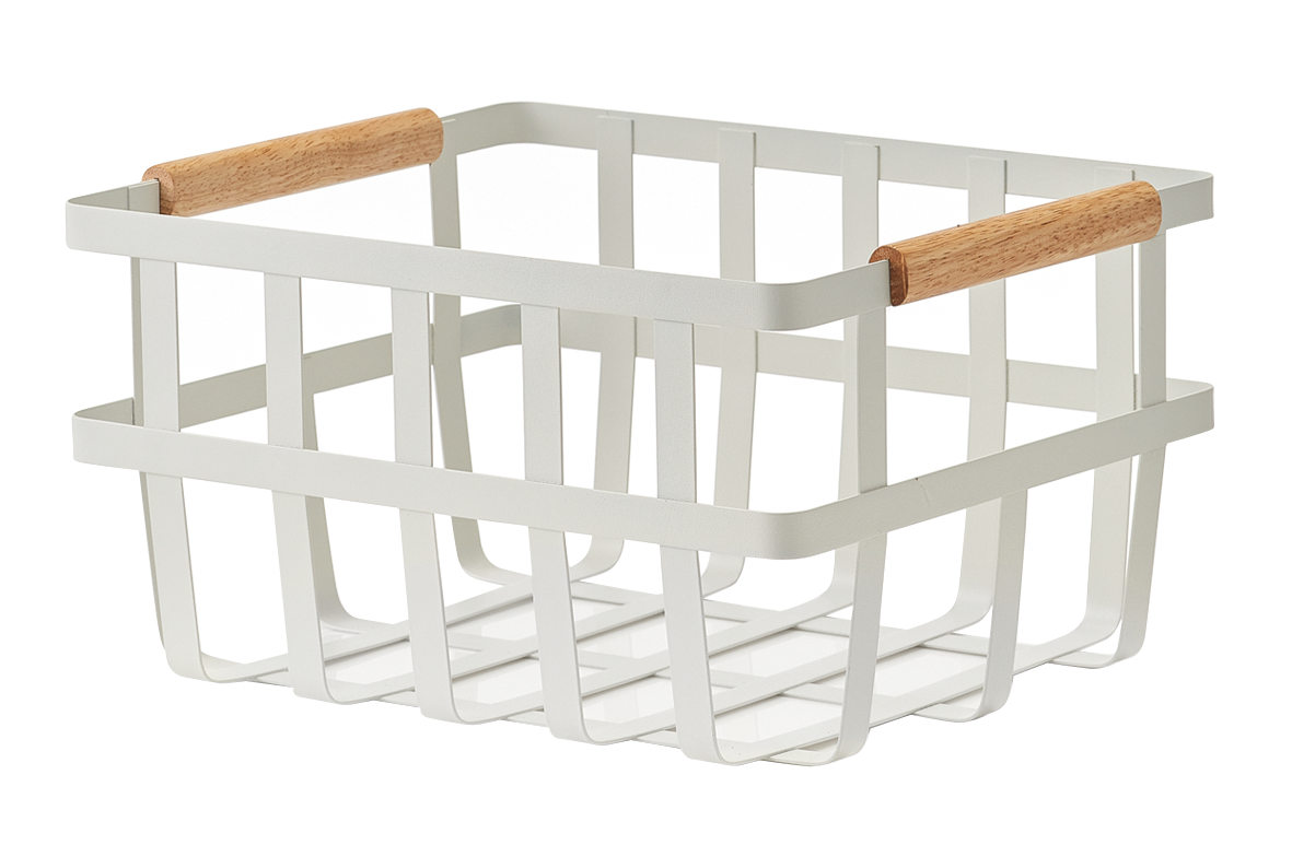 Korb Bamboo Metall weiss