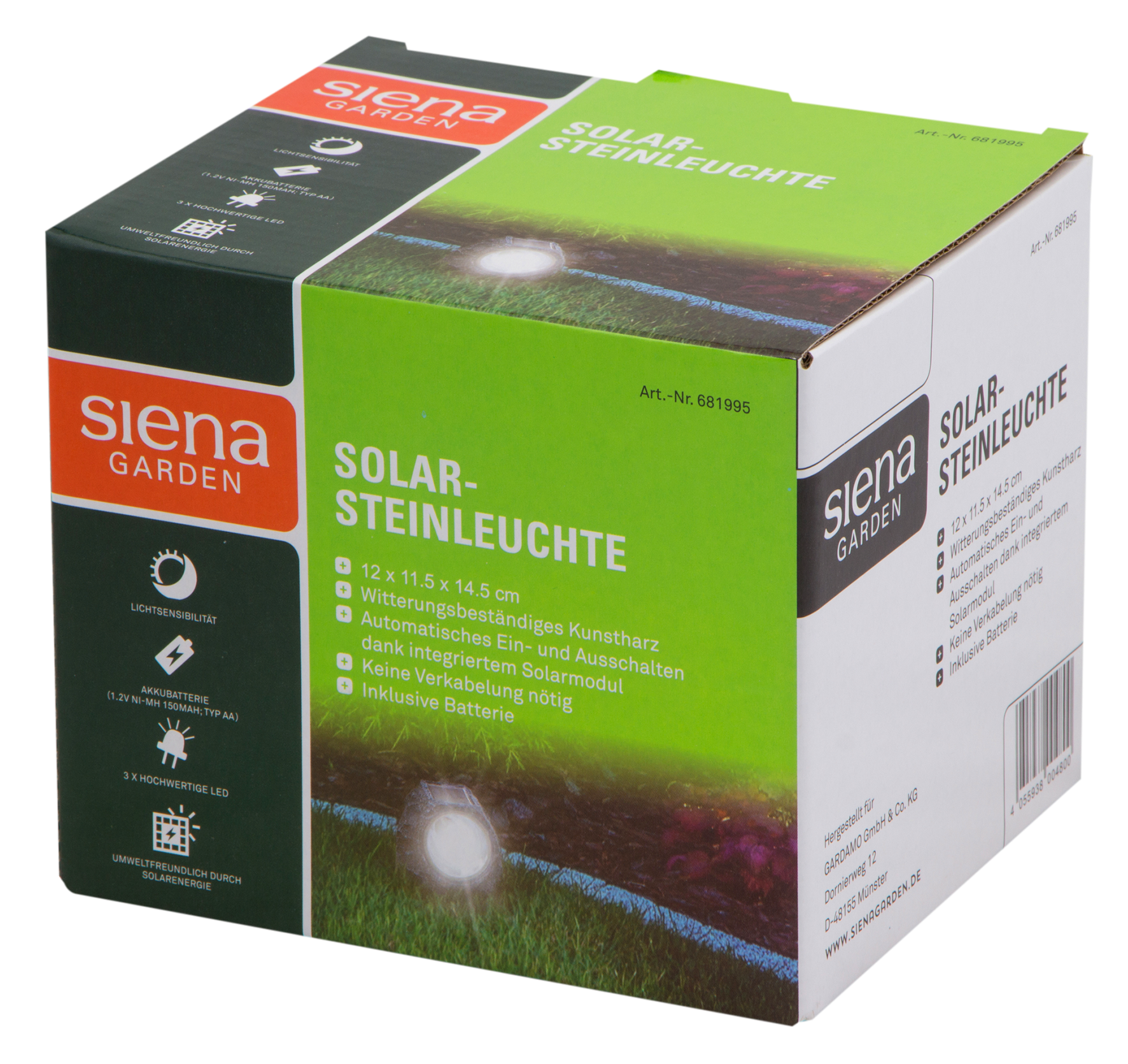 LED-Solarsteinleuchte 10x13.6 LED-Solarsteinleuchte 10x13.6