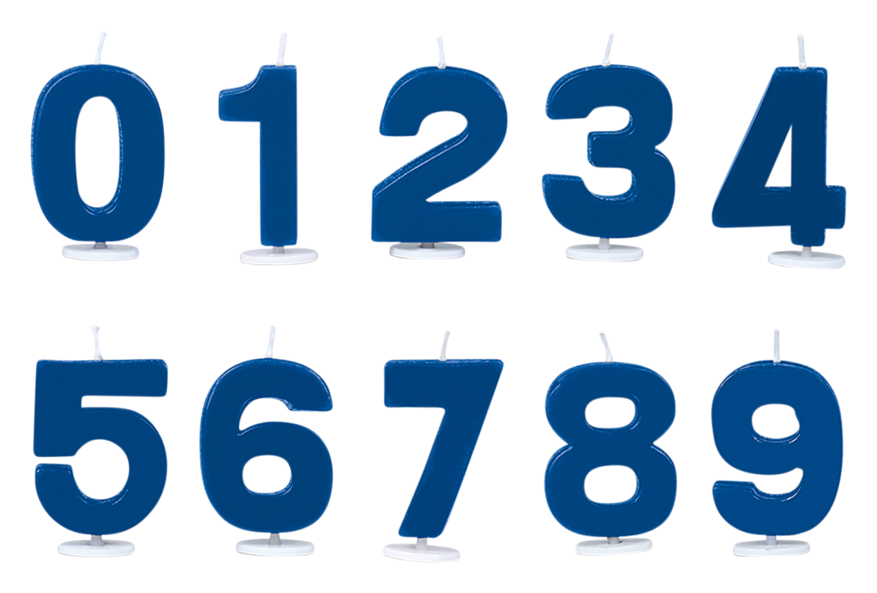 Kerzen Set Ziffer 0–9 blau
