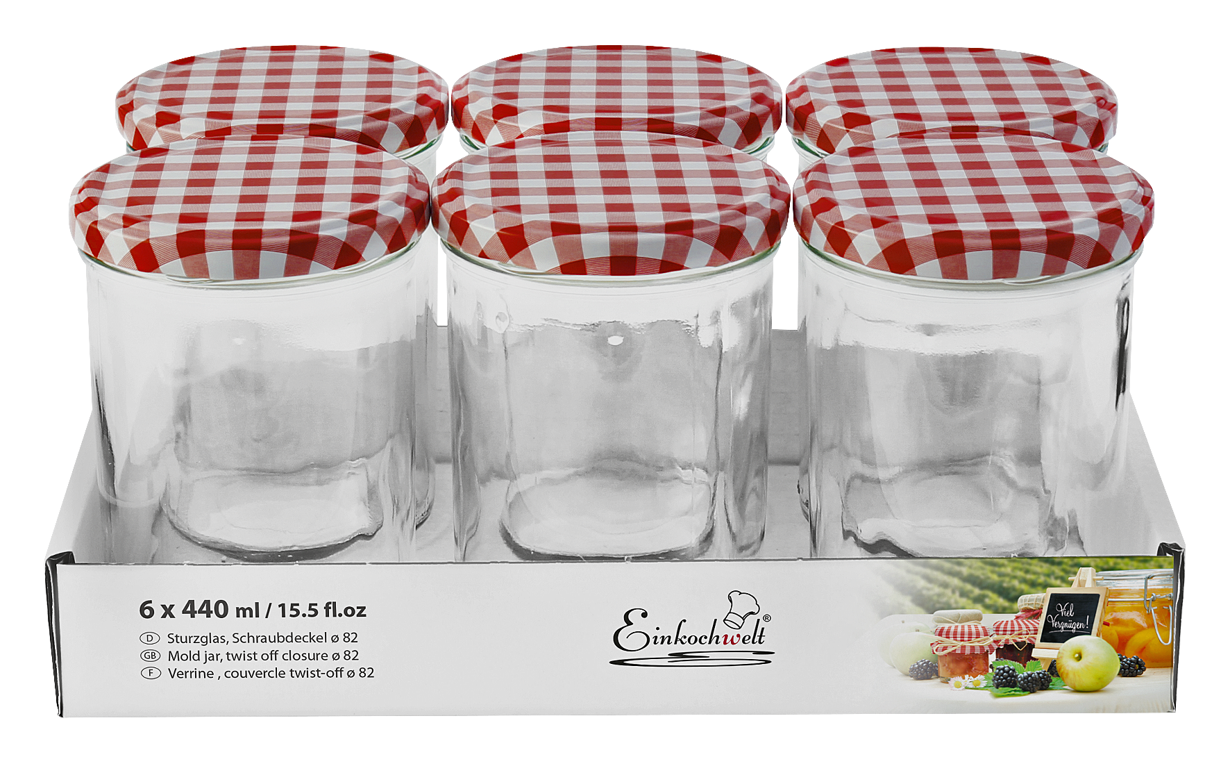 Gläser m.D. karriert 6St.440ml