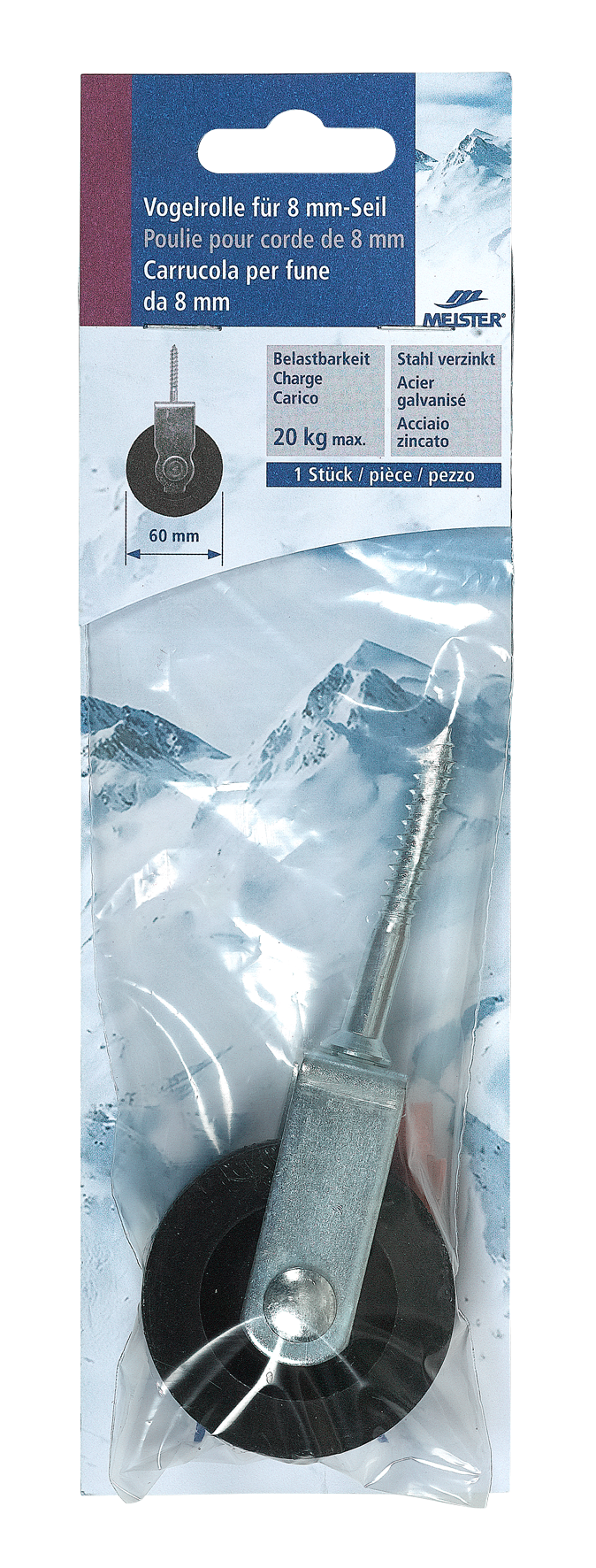Vogelrolle Inox ø60mm für 9mm