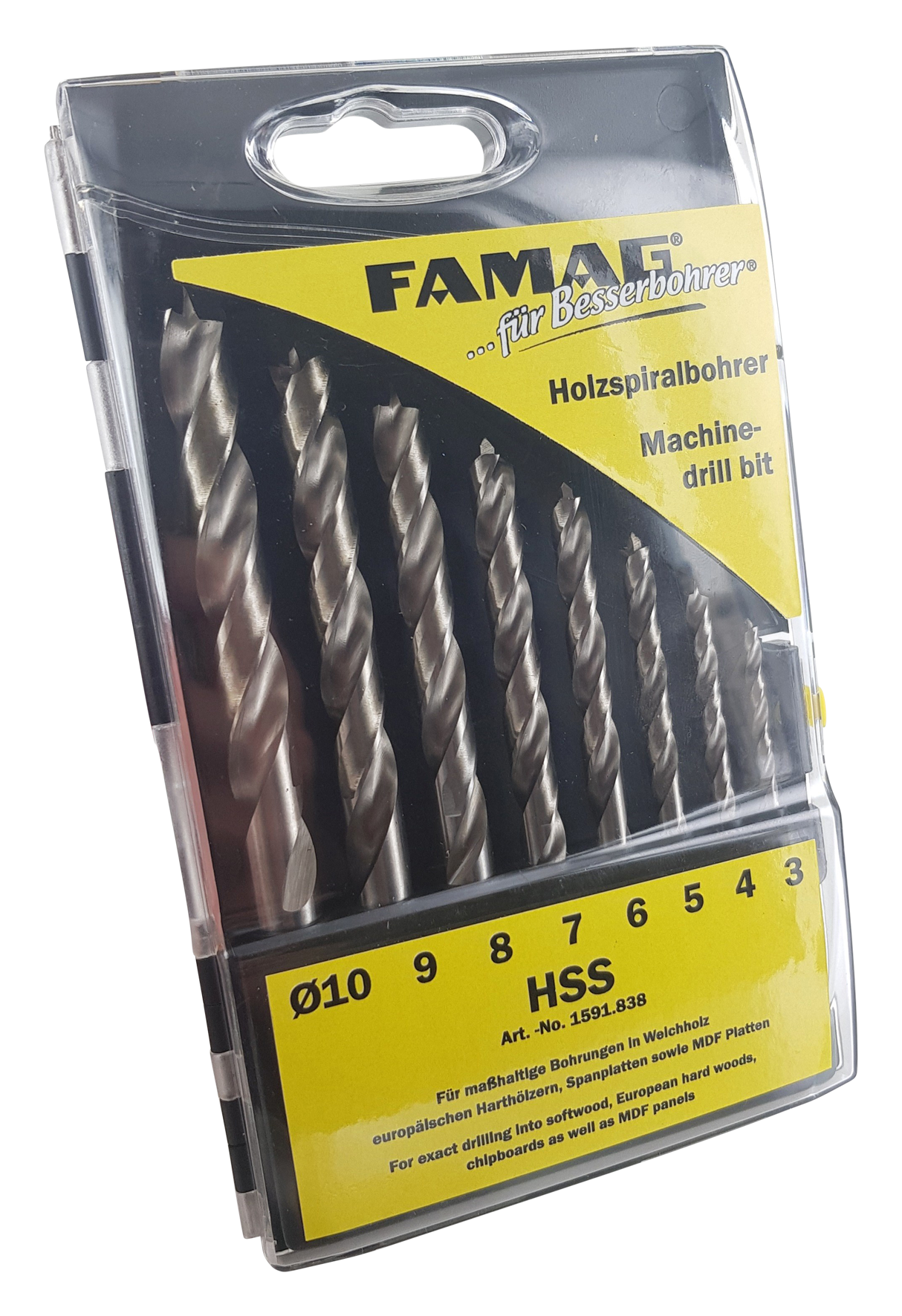 Holzspiralbohrersatz HSS 8tlg.
