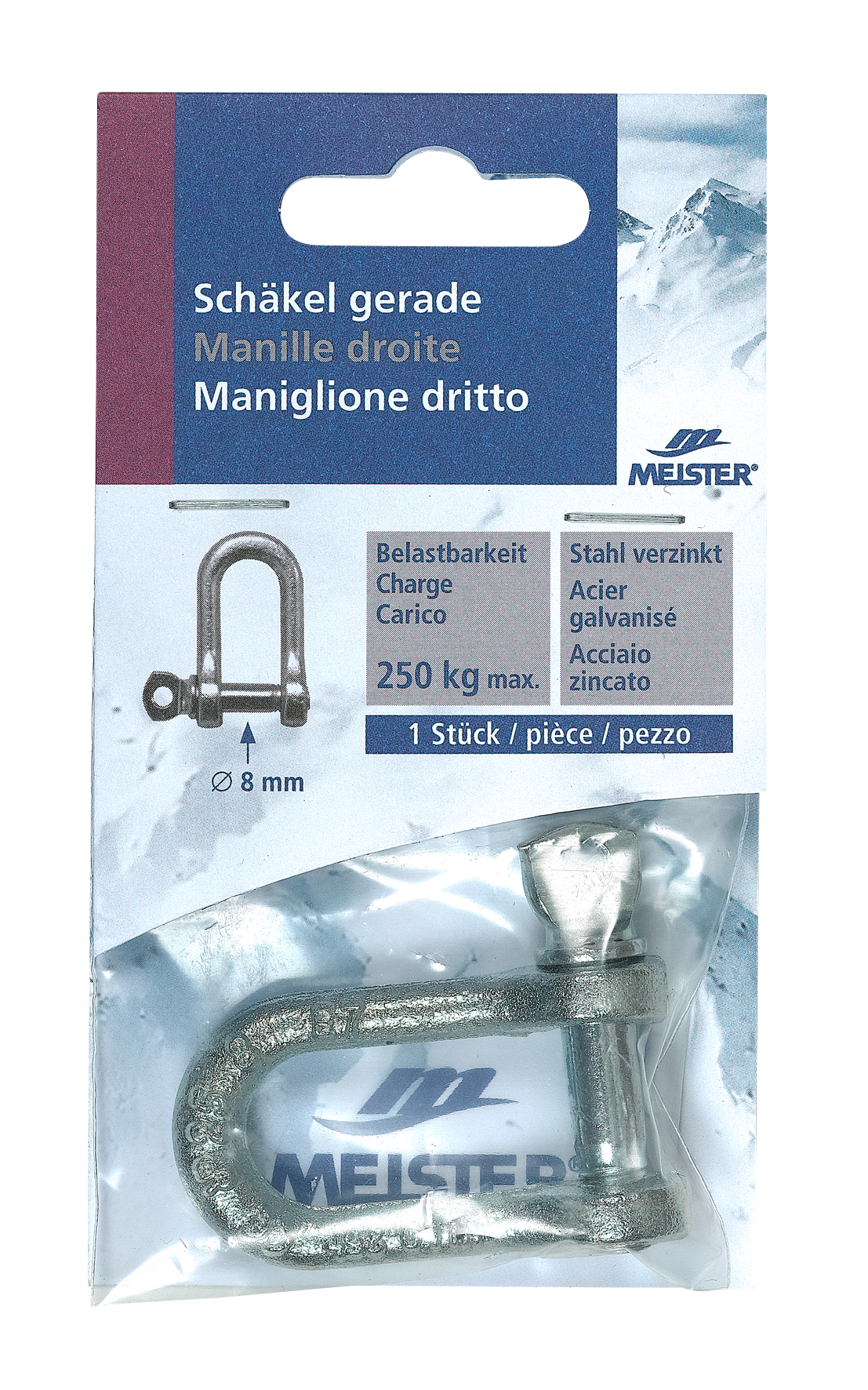 Schäkel gerade ø8mm 16mm