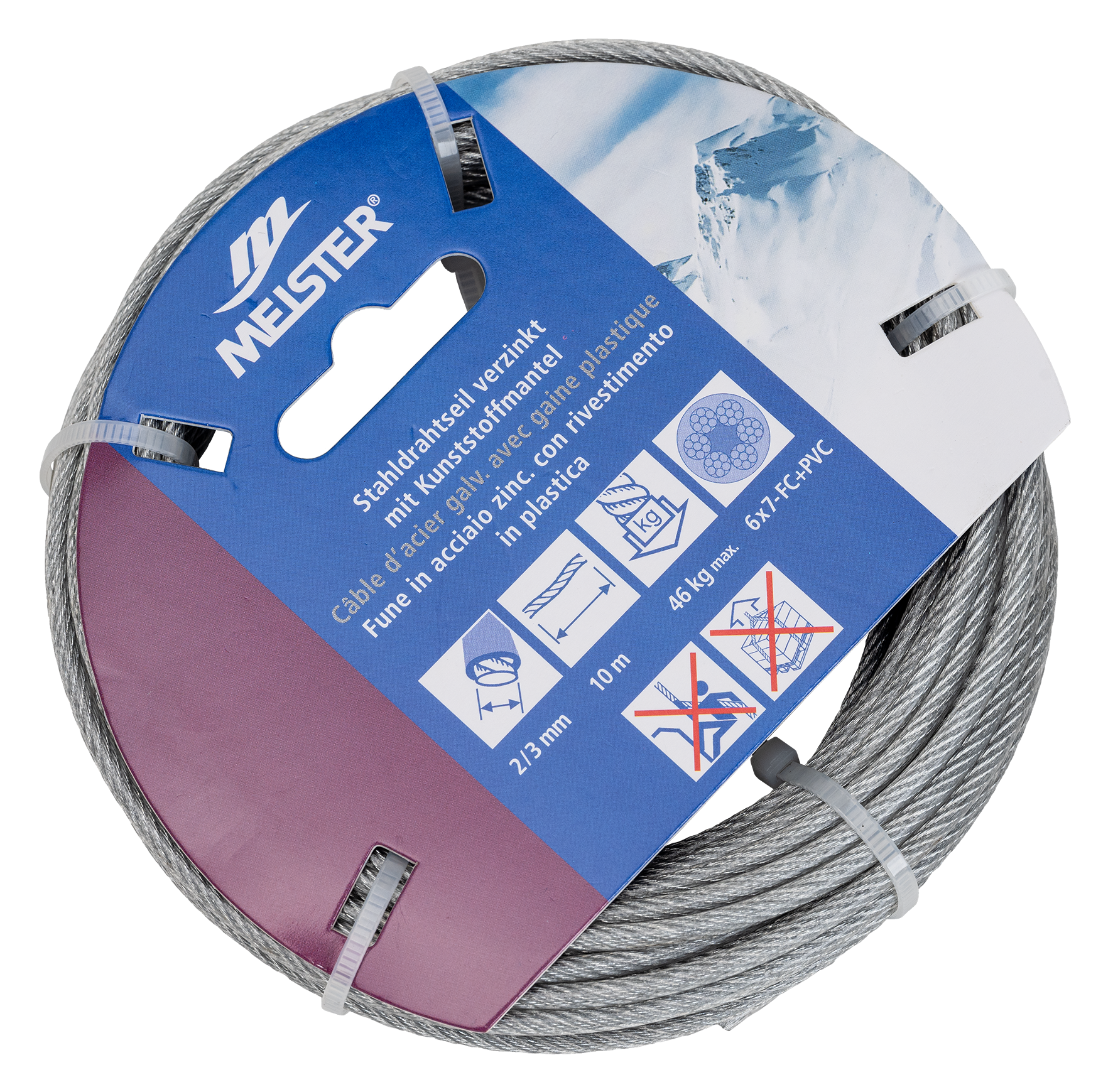 Drahtseil ø2mm 230 kg PVC