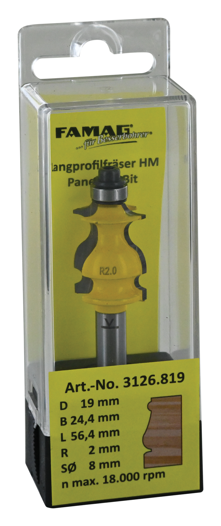 Langprofilf ø19 L24.4 S8 R 2