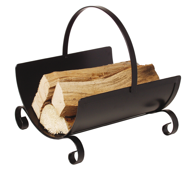 Holzkorb mit Griff schwarz