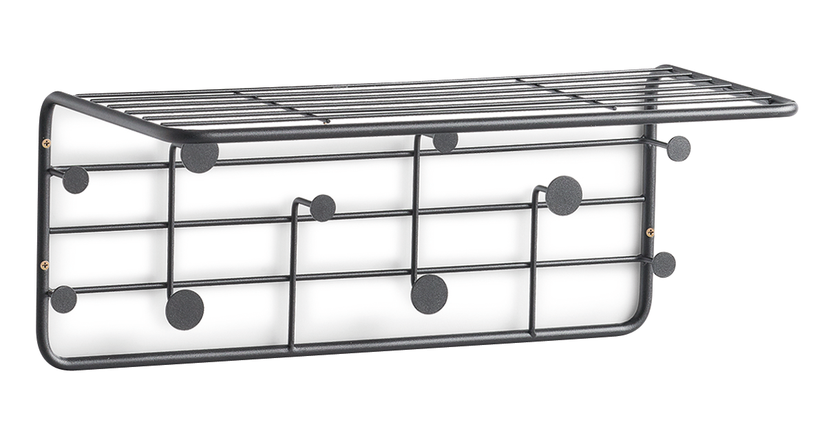 Wandgarderobe Metall schwarz