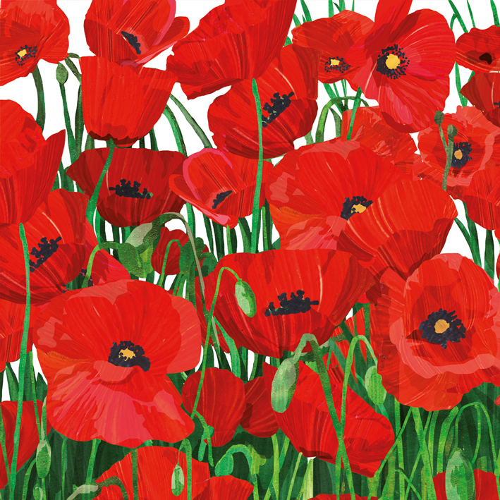 Servietten Red Poppies Servietten Red Poppies