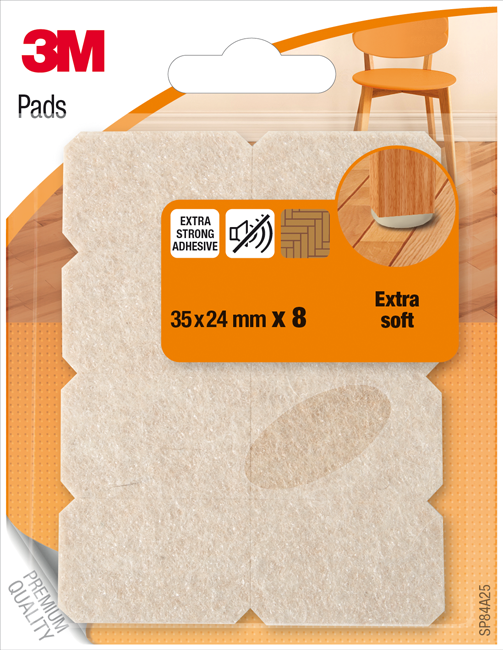 Filzgle. Pads 35x24mm 8 St.be.