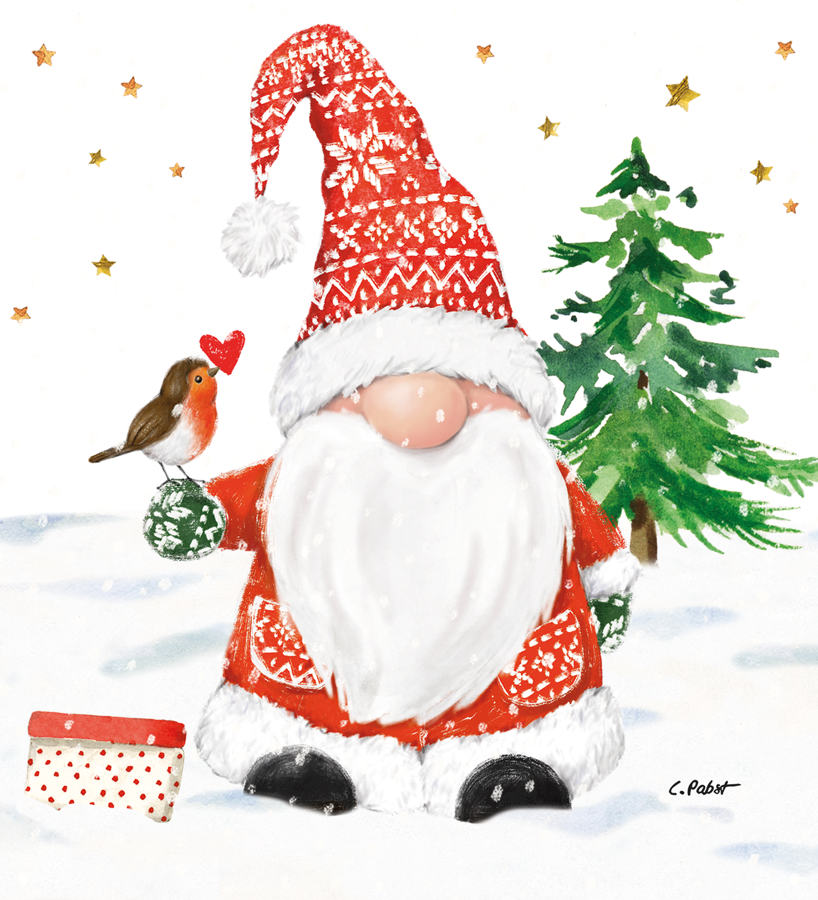 Serv. Christmas Buddy 33x33cm Serv. Christmas Buddy 33x33cm