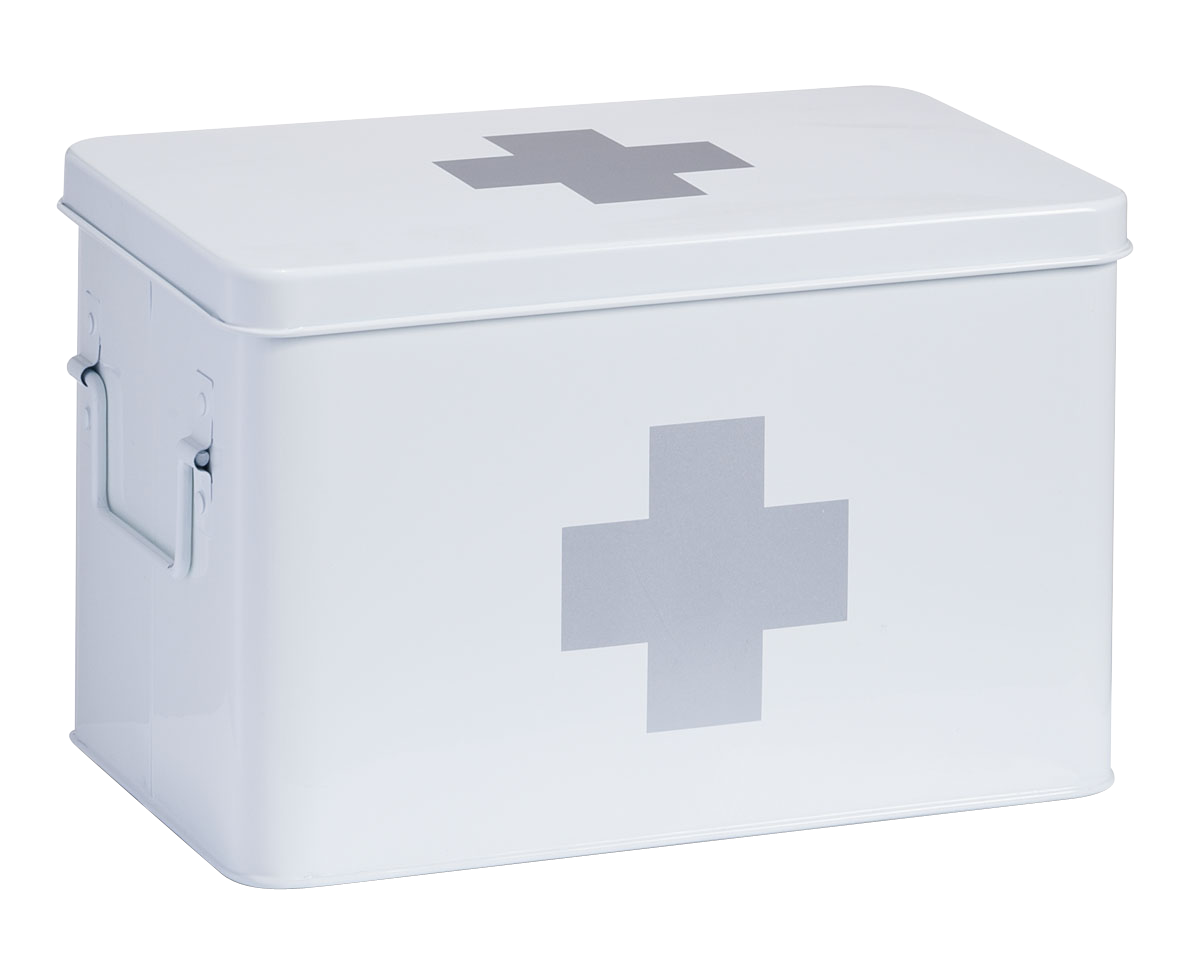 Medizinbox Metall weiss 32cm