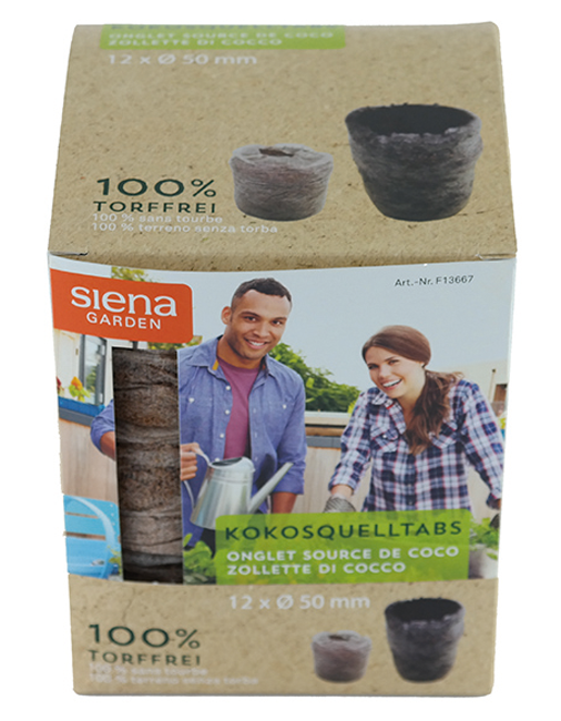 Kokosquelltabs ø 50 mm 12 Stk.