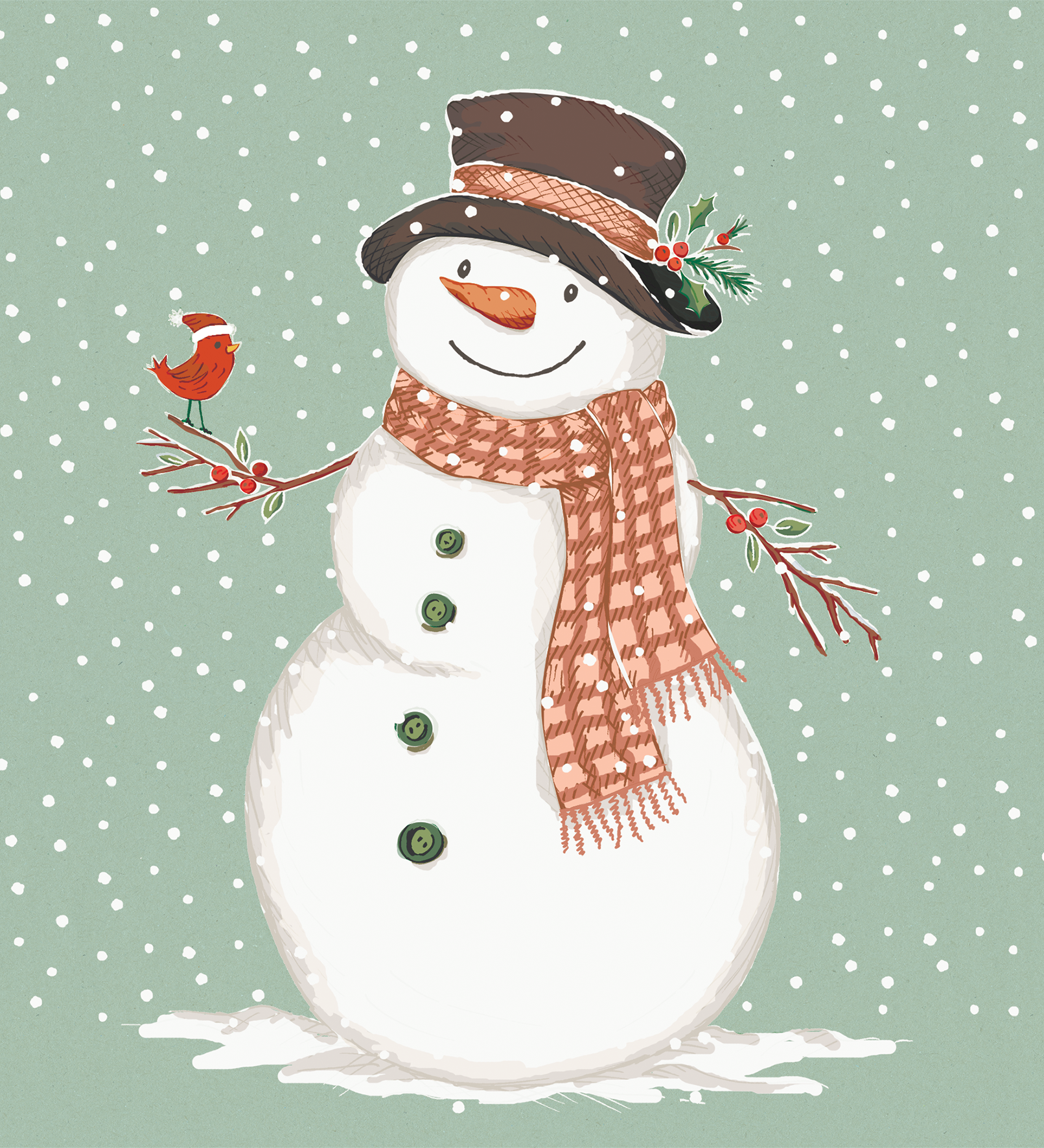 Serv. M. Snowman 33x33 cm Serv. M. Snowman 33x33 cm