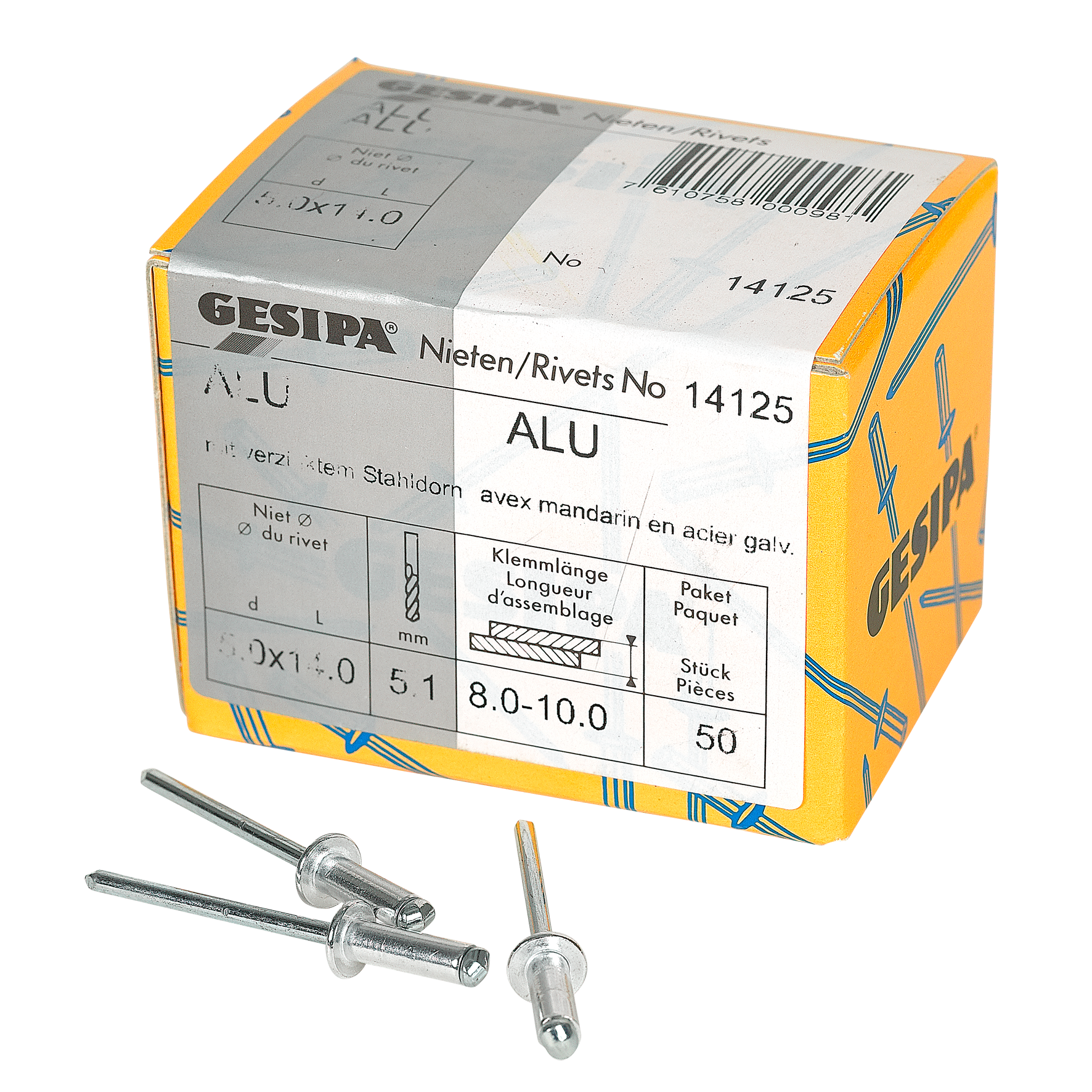 Blindnieten 5.0x14 Alu 50 Stk