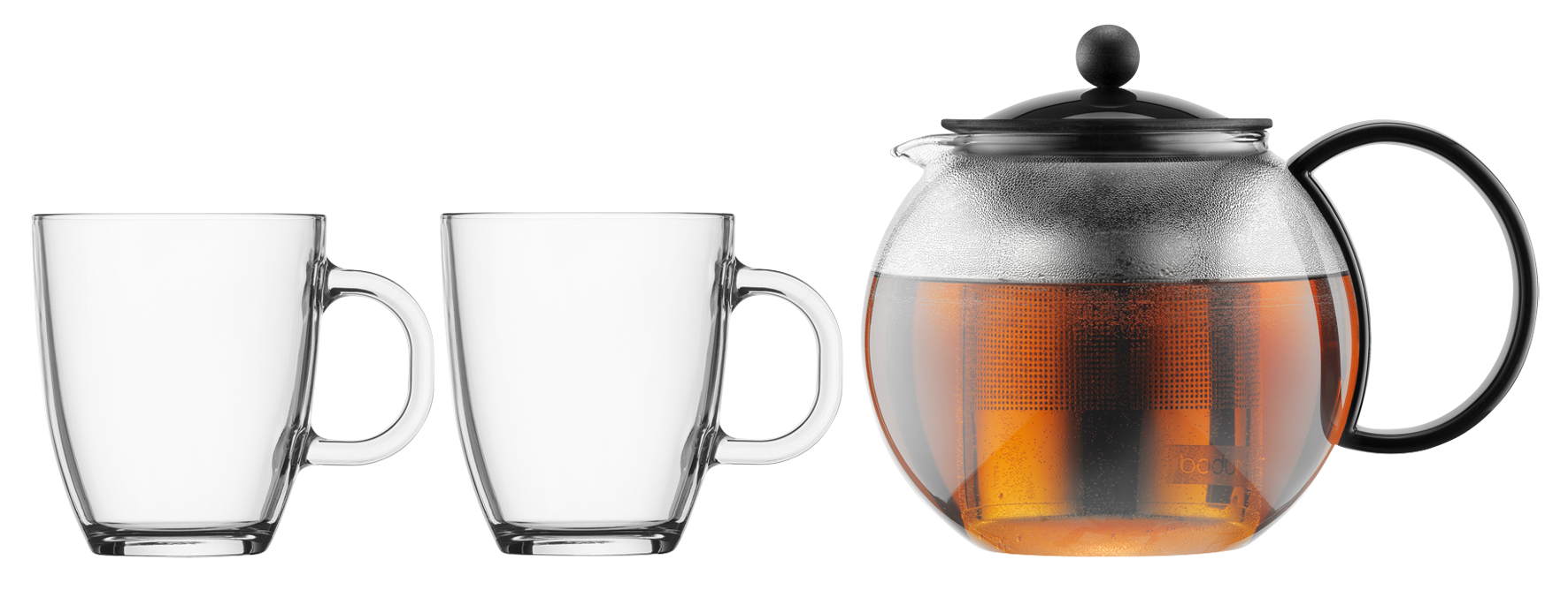 Teekanne mit 2Gläser 1l