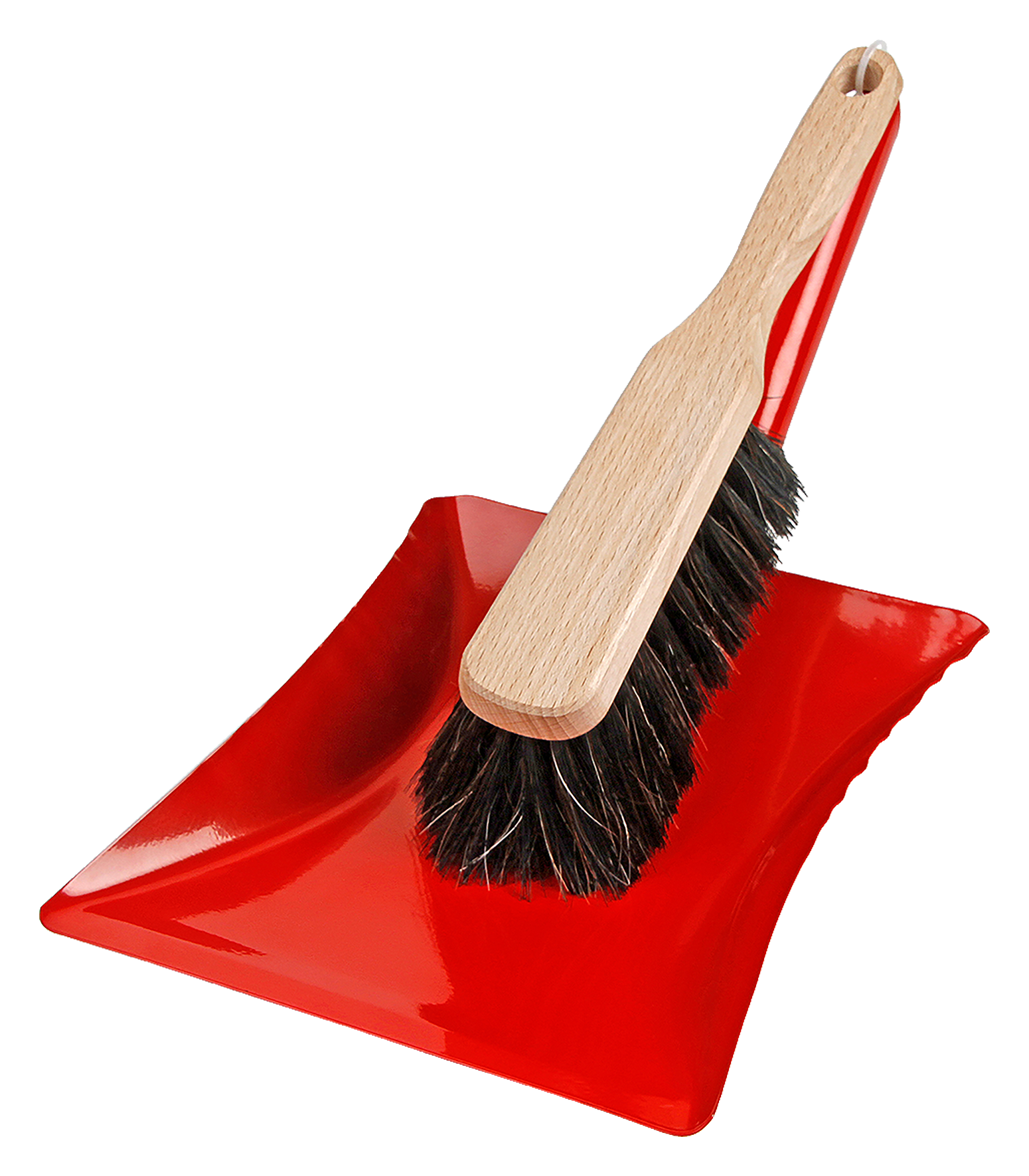 Kehrgarnitur mit Schaufel rot