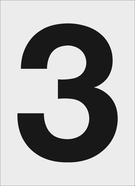 Schild Zahl 3