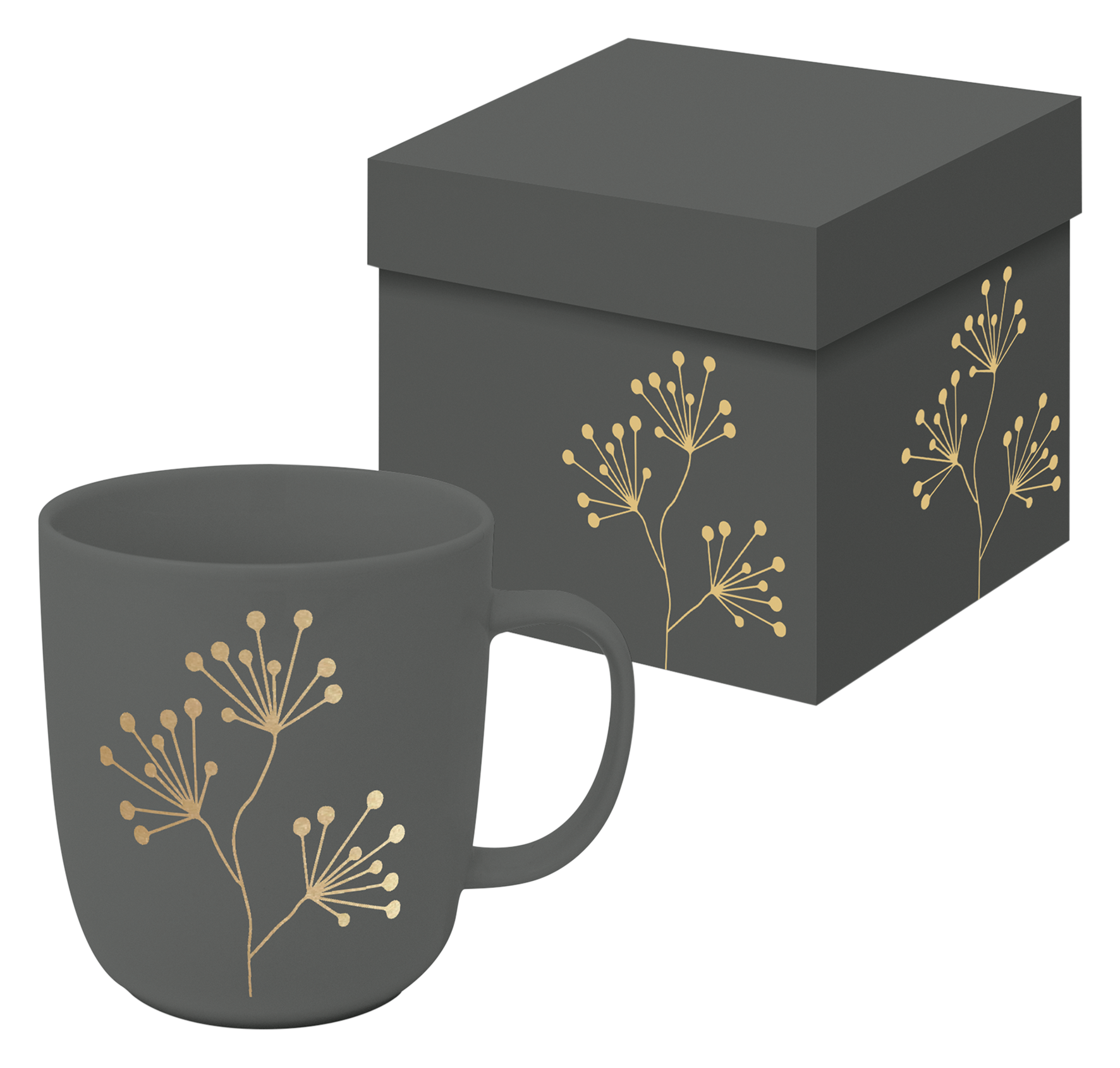 Mug Matte Gold Berries grey