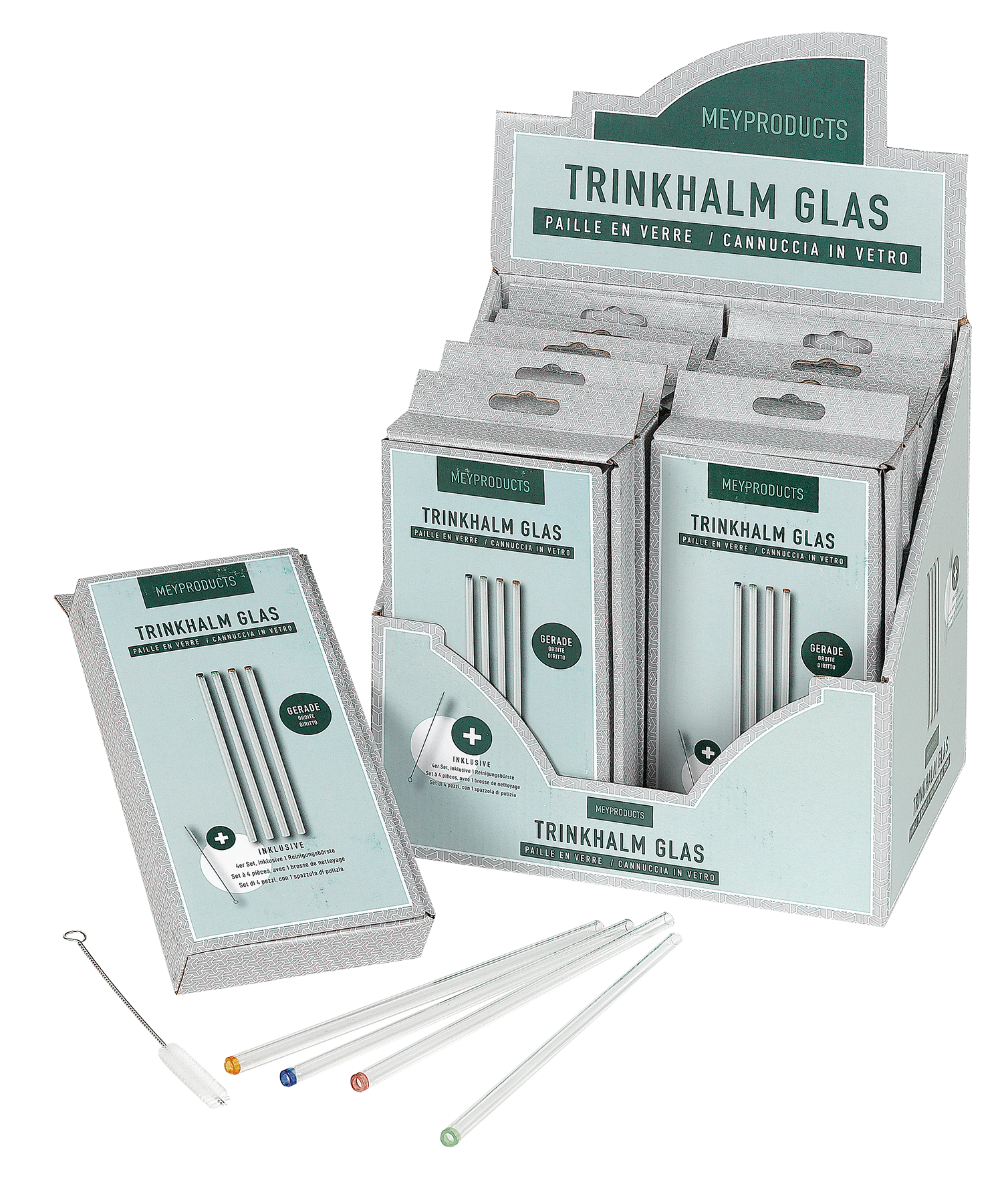 Glastrinkhalm 4Stück 20cm