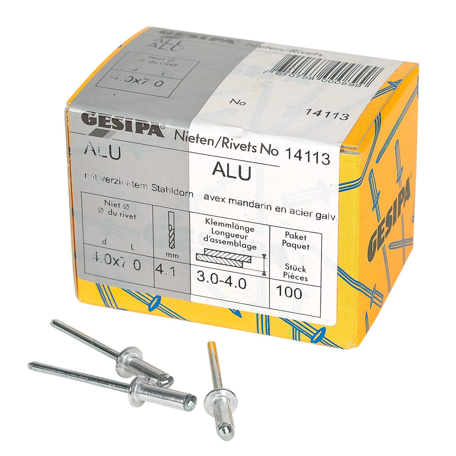 Blindnieten 4.0x7 Alu 100 Stk