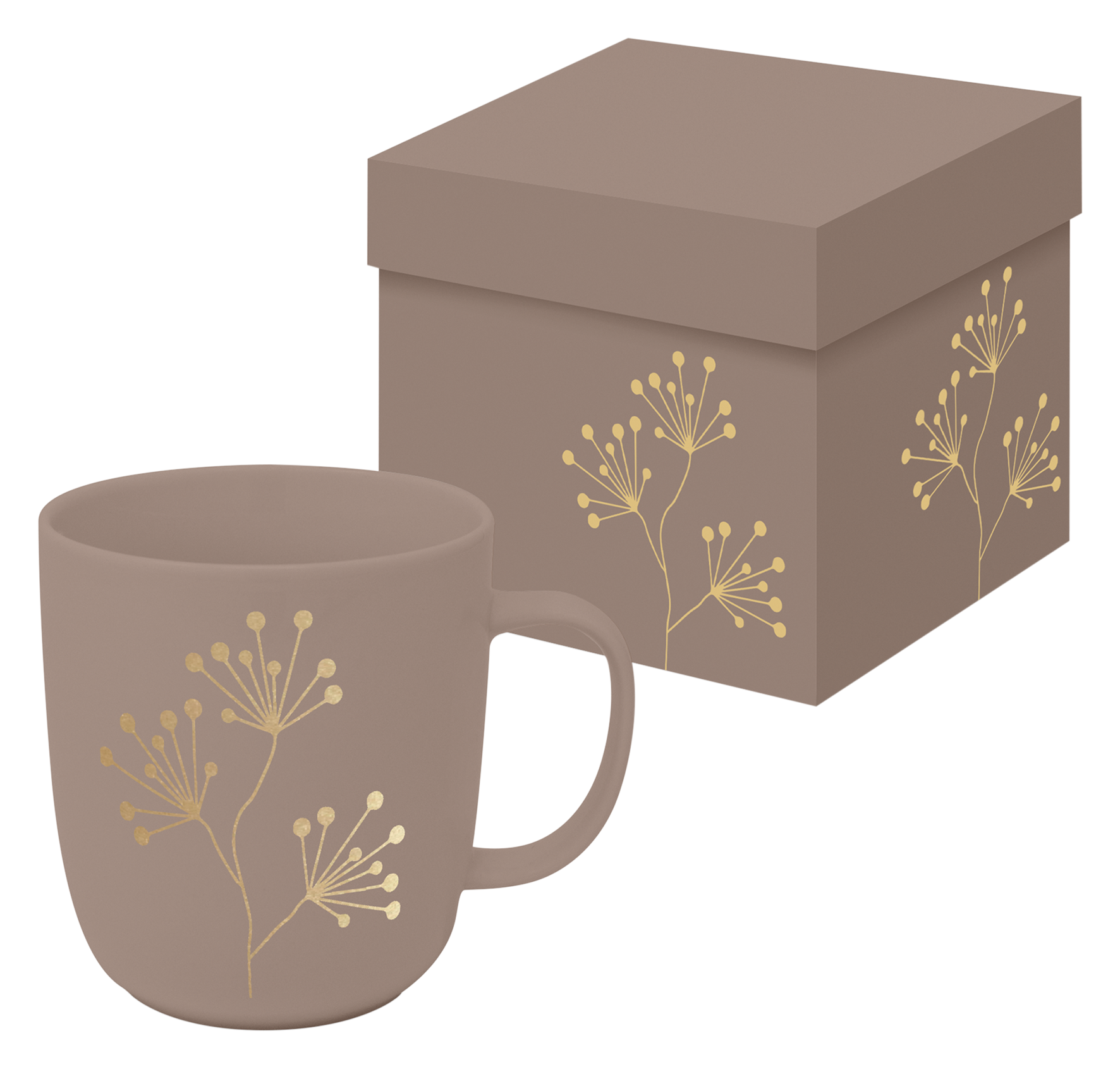 Mug Matte Gold Berries choc.